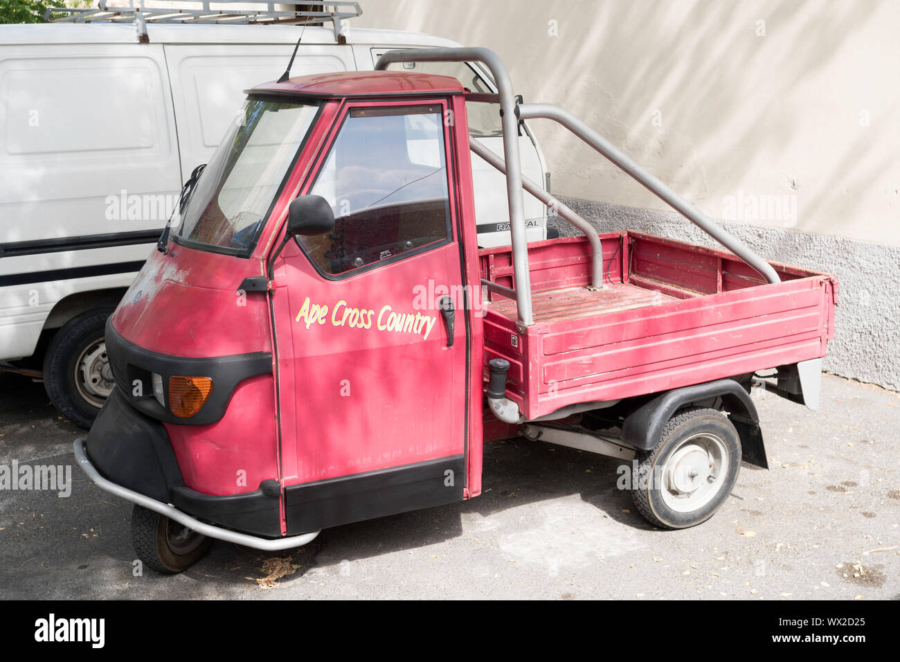 Piaggio APE Cross Country three wheeled truck in Ventimiglia, Liguria, Italy, Europe Stock Photo