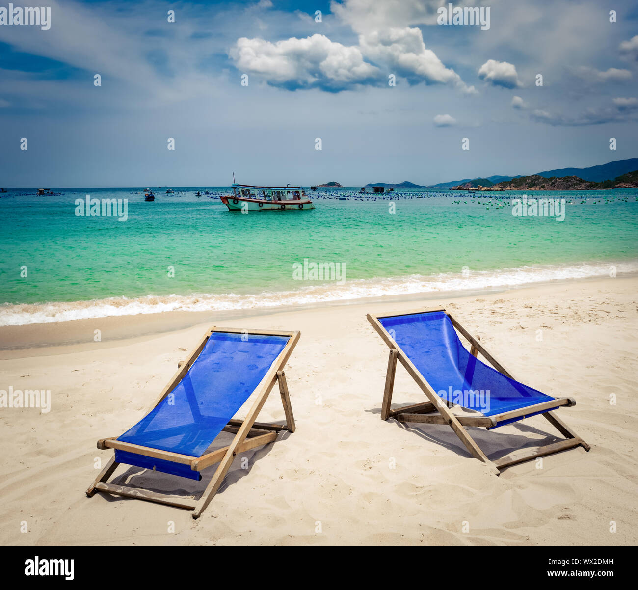 White sand beach. Vietnam Stock Photo