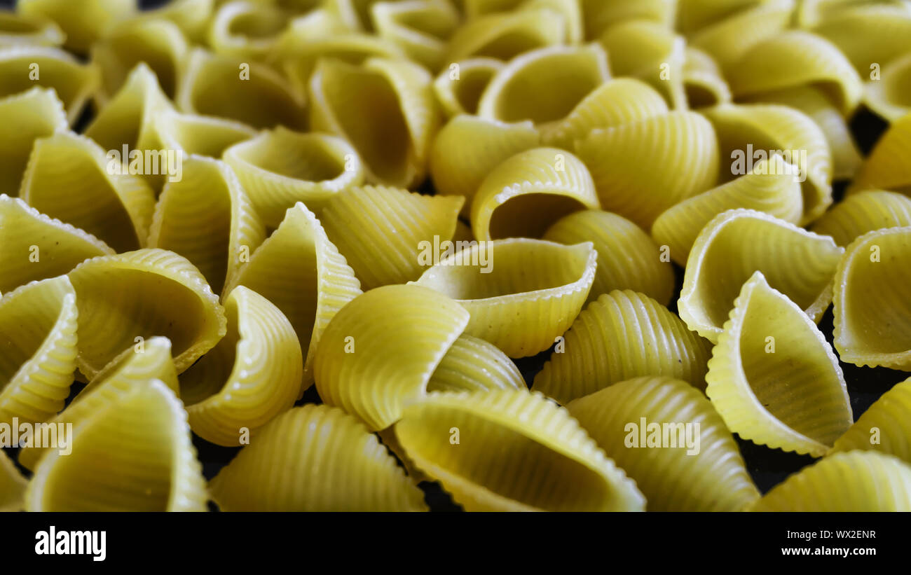 conchiglie,  pasta, Raw pasta, Italian pasta, conchiglie Stock Photo