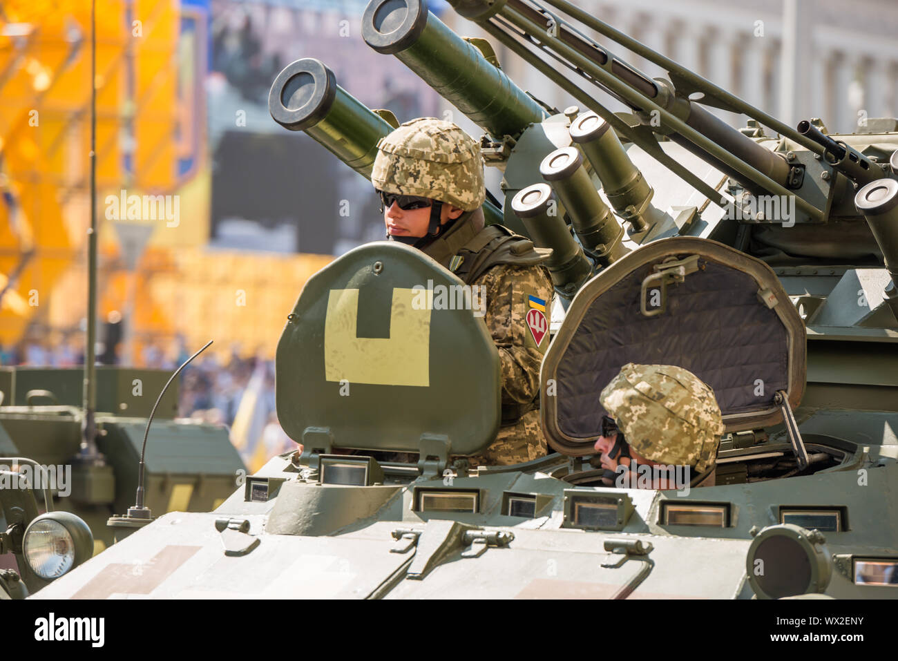 Military parade in Kiev, Ukraine Stock Photo