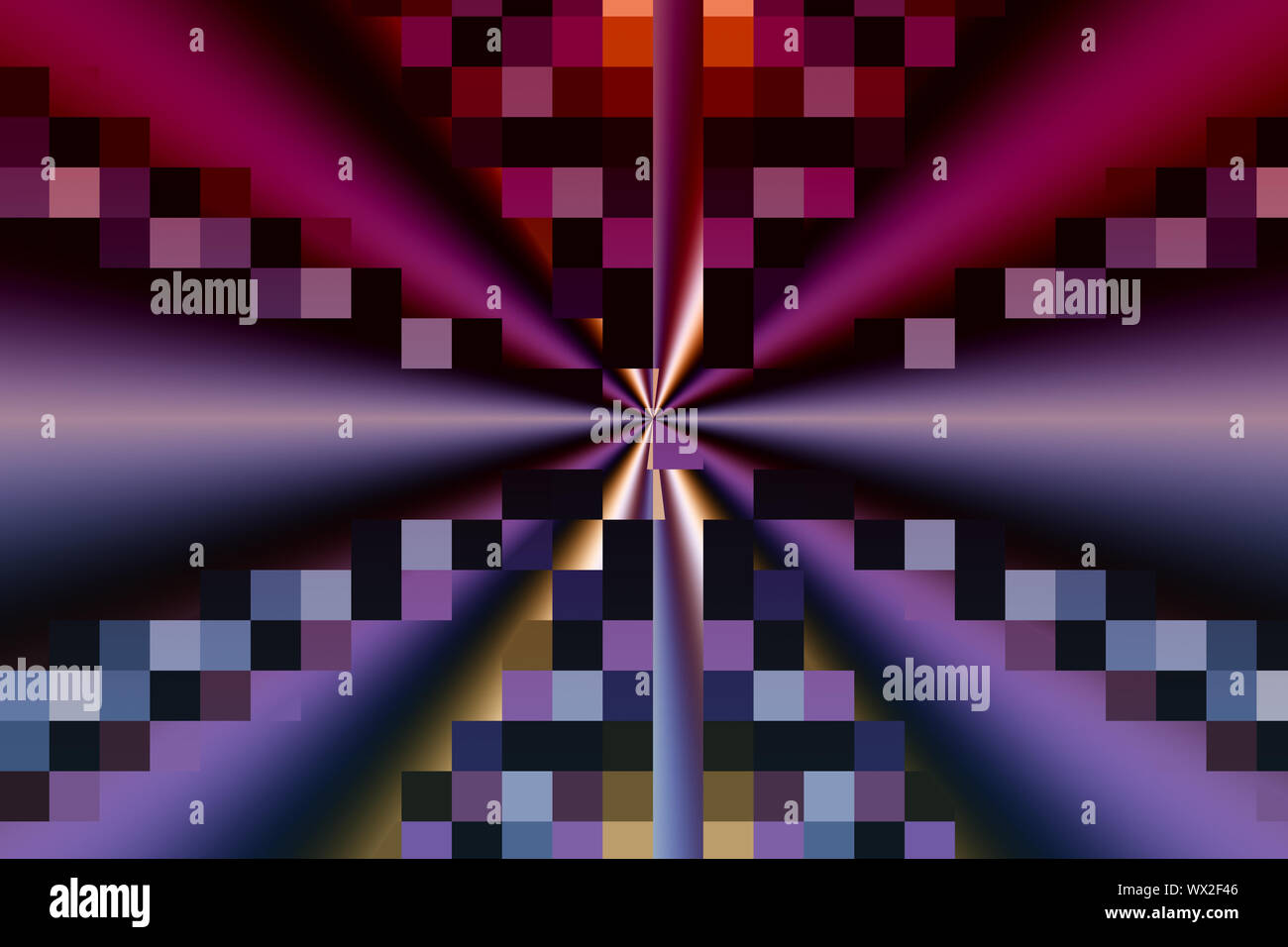 Fractal image: glowing colored stripes and lines. Stock Photo