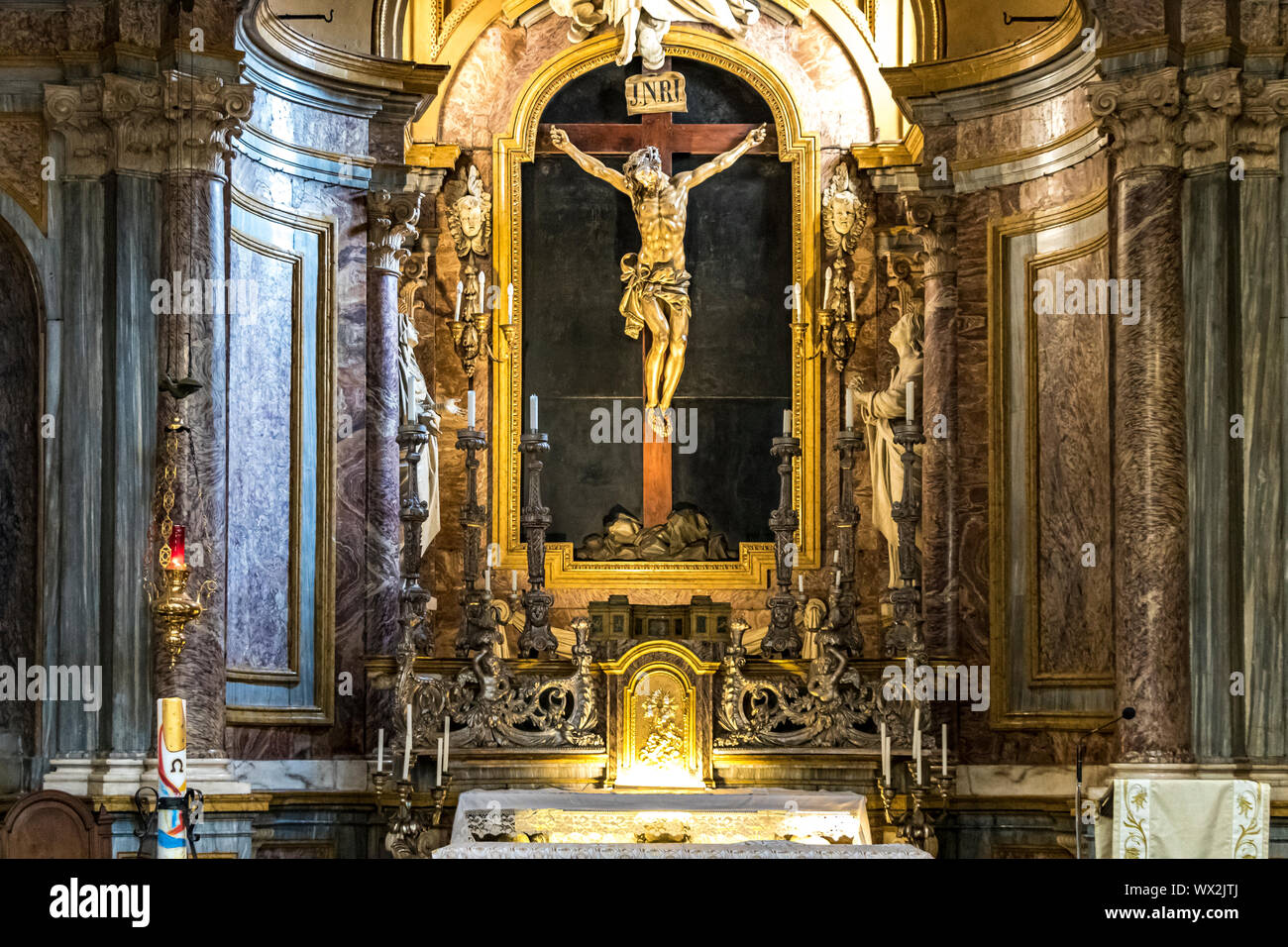 The interior of Duomo di Torino ,Turin Cathedral, a Roman Catholic cathedral in Turin dedicated to Saint John The Baptist ,Turin Italy Stock Photo