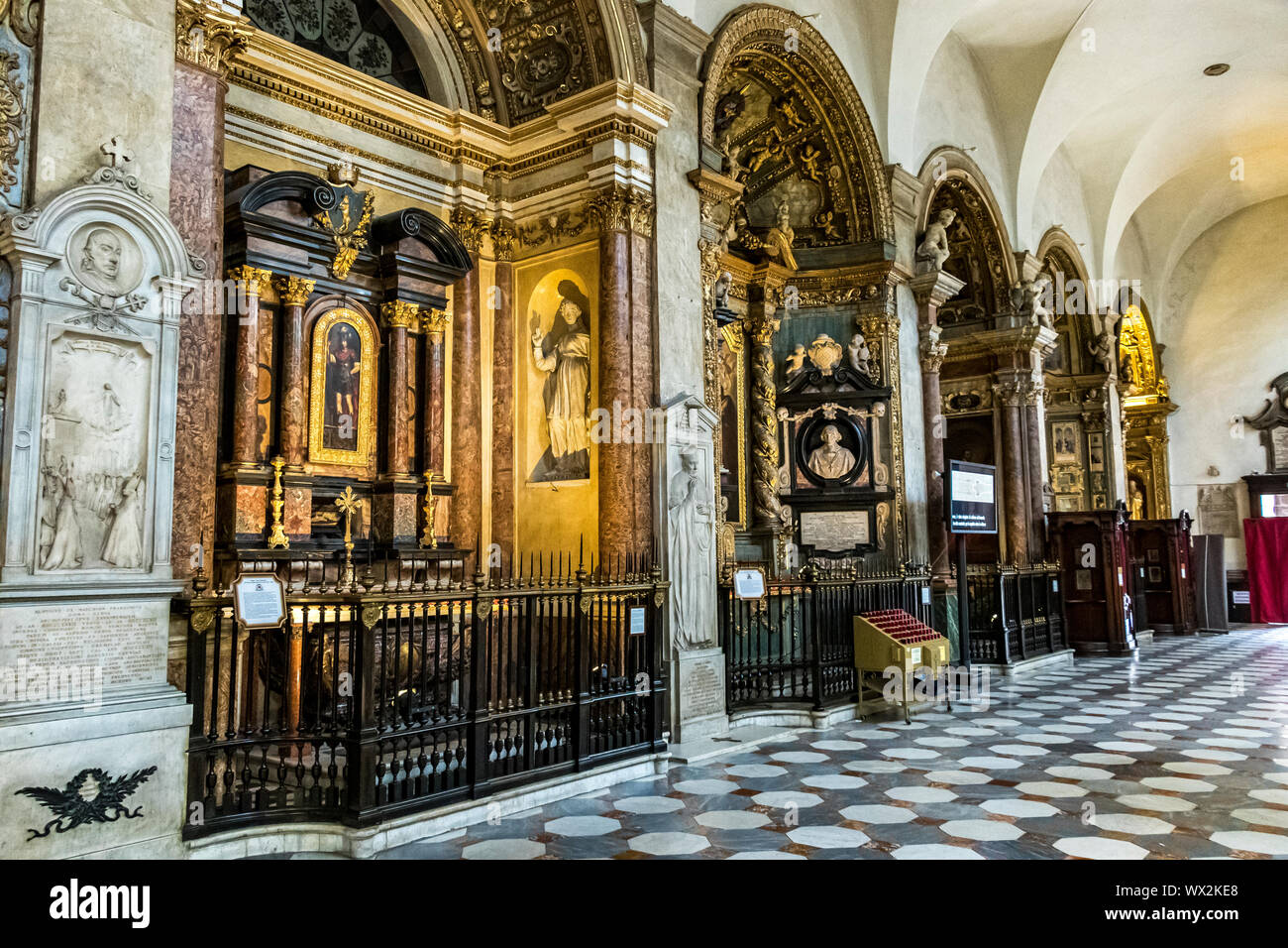 The interior of Duomo di Torino ,Turin Cathedral, a Roman Catholic cathedral in Turin dedicated to Saint John The Baptist ,Turin Italy Stock Photo