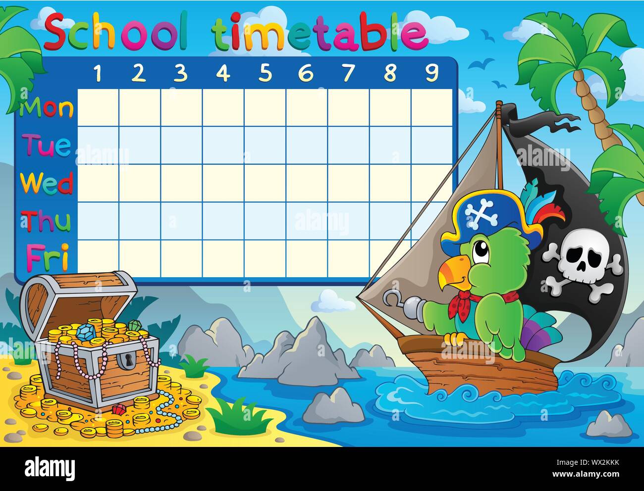 School timetable topic image 8 Stock Vector Image & Art - Alamy