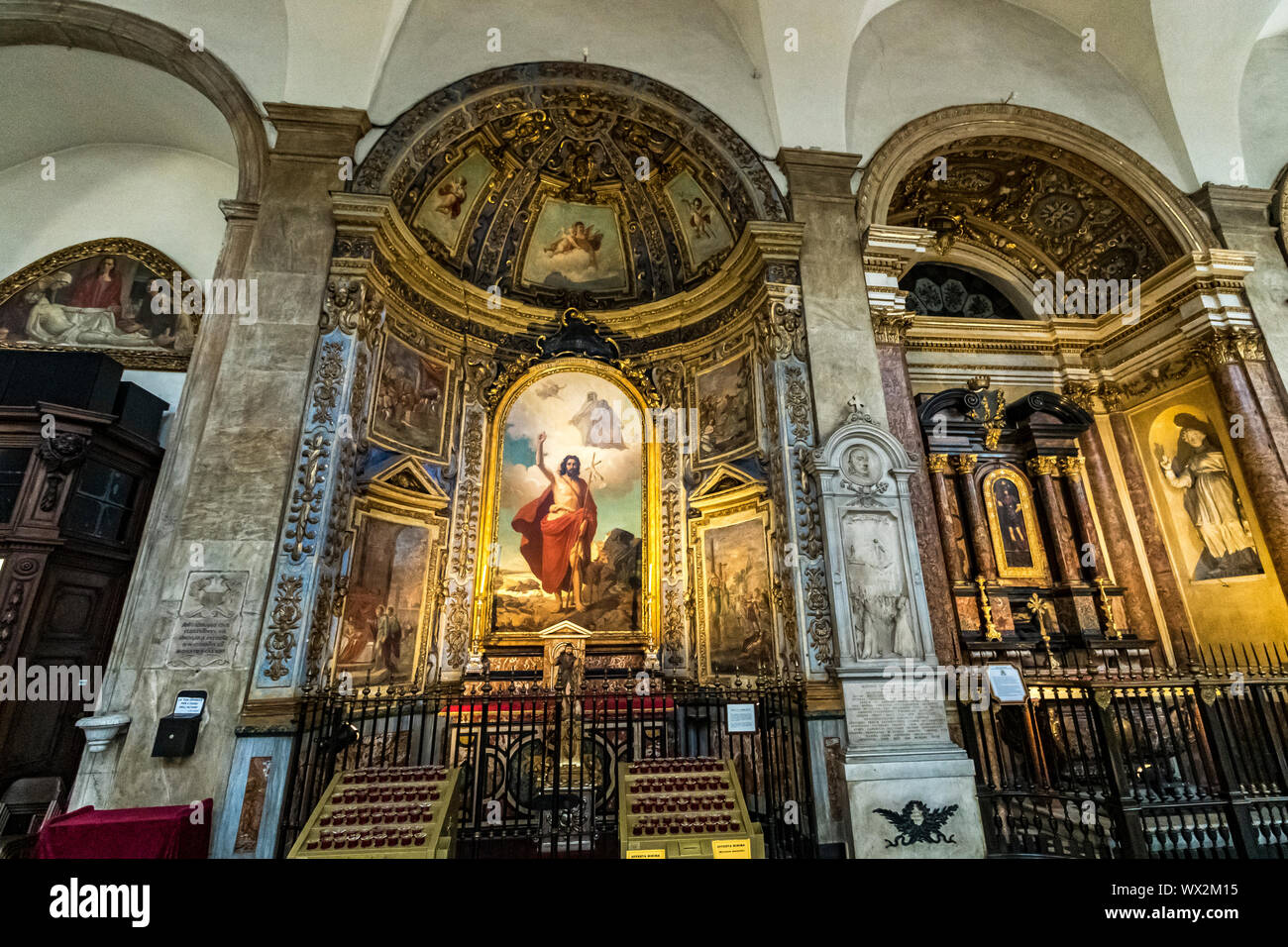 The interior of Duomo di Torino ,Turin Cathedral, a Roman Catholic cathedral in Turin dedicated to Saint John The Baptist ,Turin Italy Stock Photo
