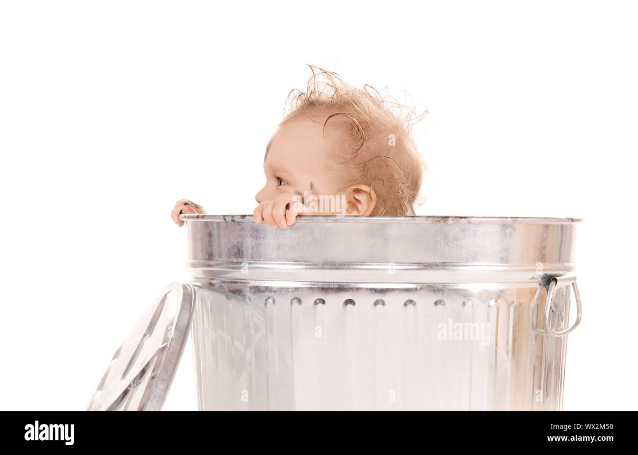 Trash Can Child High Resolution Stock Photography and Images Alamy
