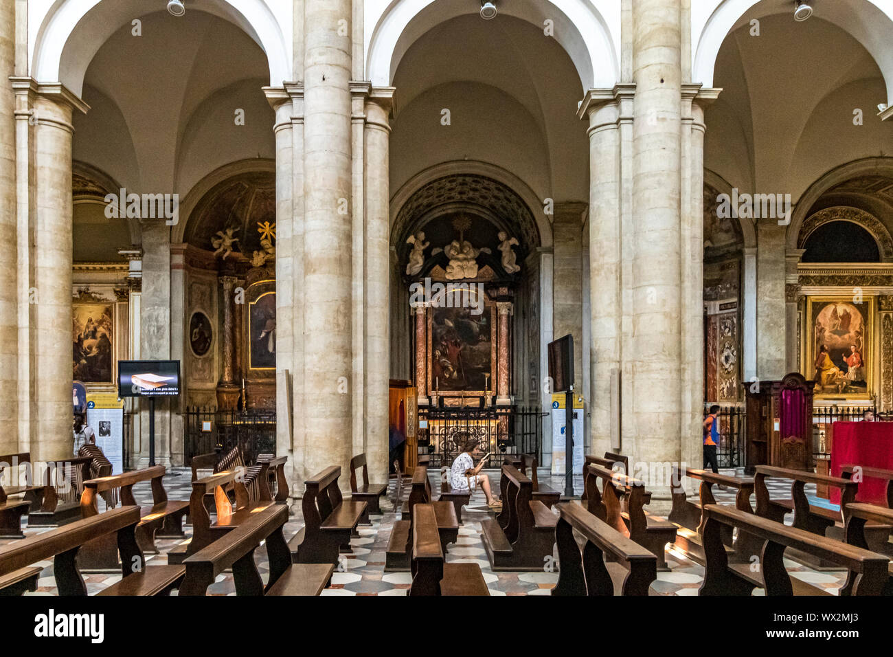 The interior of Duomo di Torino ,Turin Cathedral, a Roman Catholic cathedral in Turin dedicated to Saint John The Baptist ,Turin Italy Stock Photo