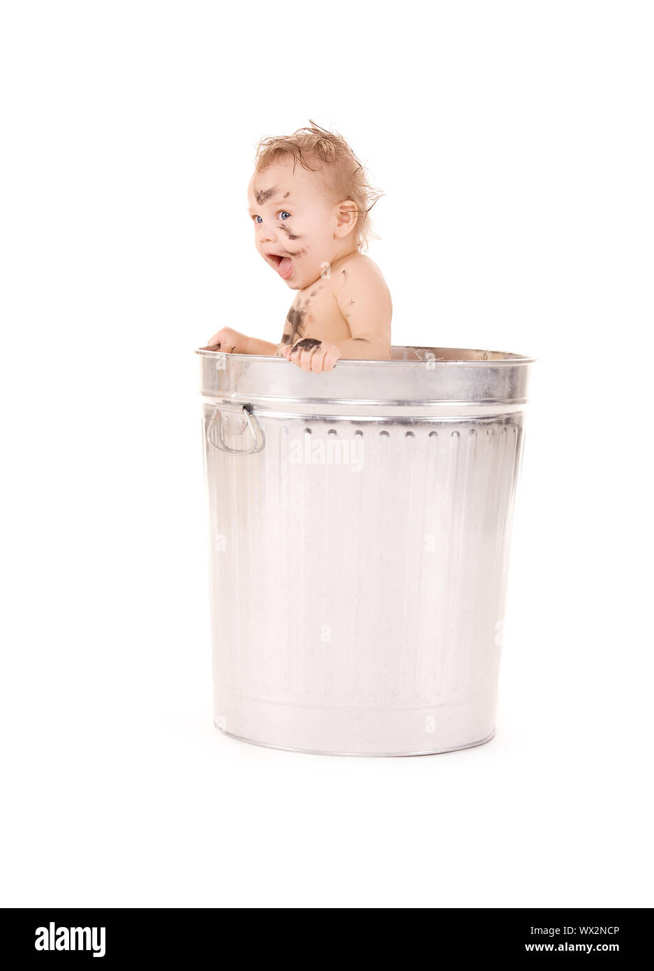 Trash Can Child High Resolution Stock Photography and Images Alamy