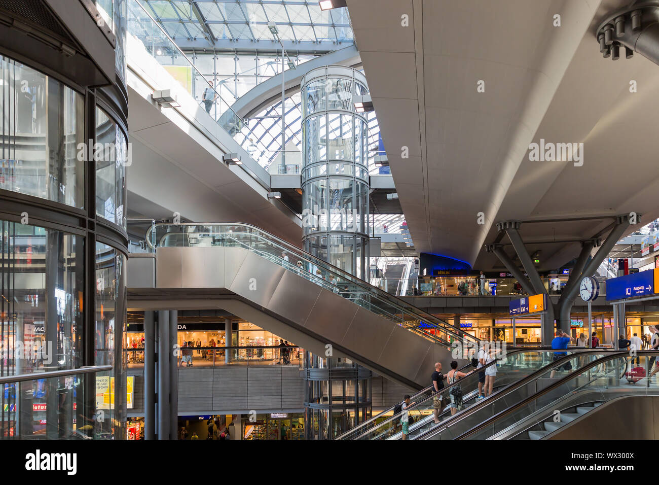 Tourists shopping at the central station of Berlin, Germany Stock Photo