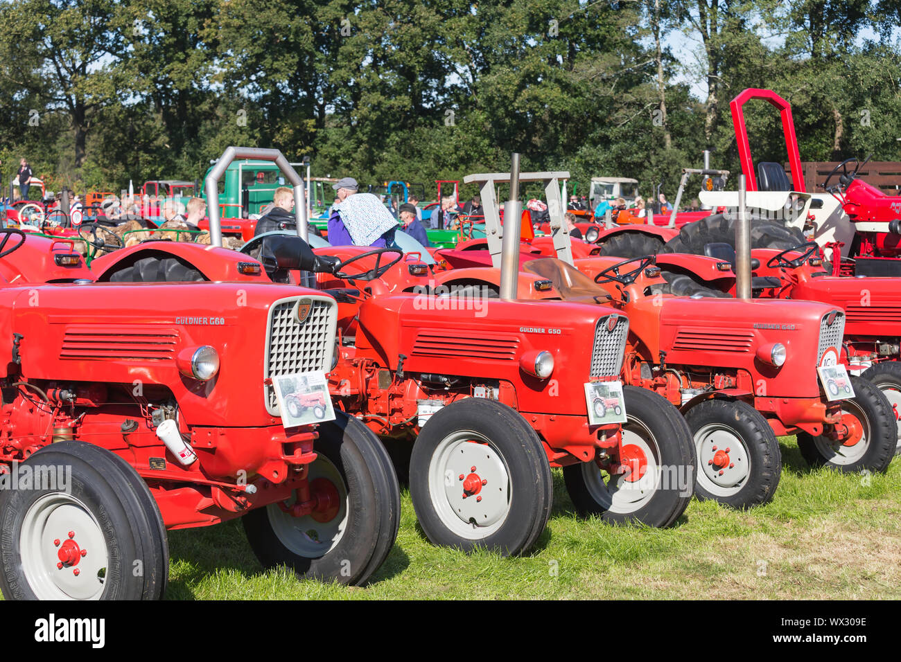Exposition of tractors during agricultural festival Flaeijel, the Netherlands Stock Photo