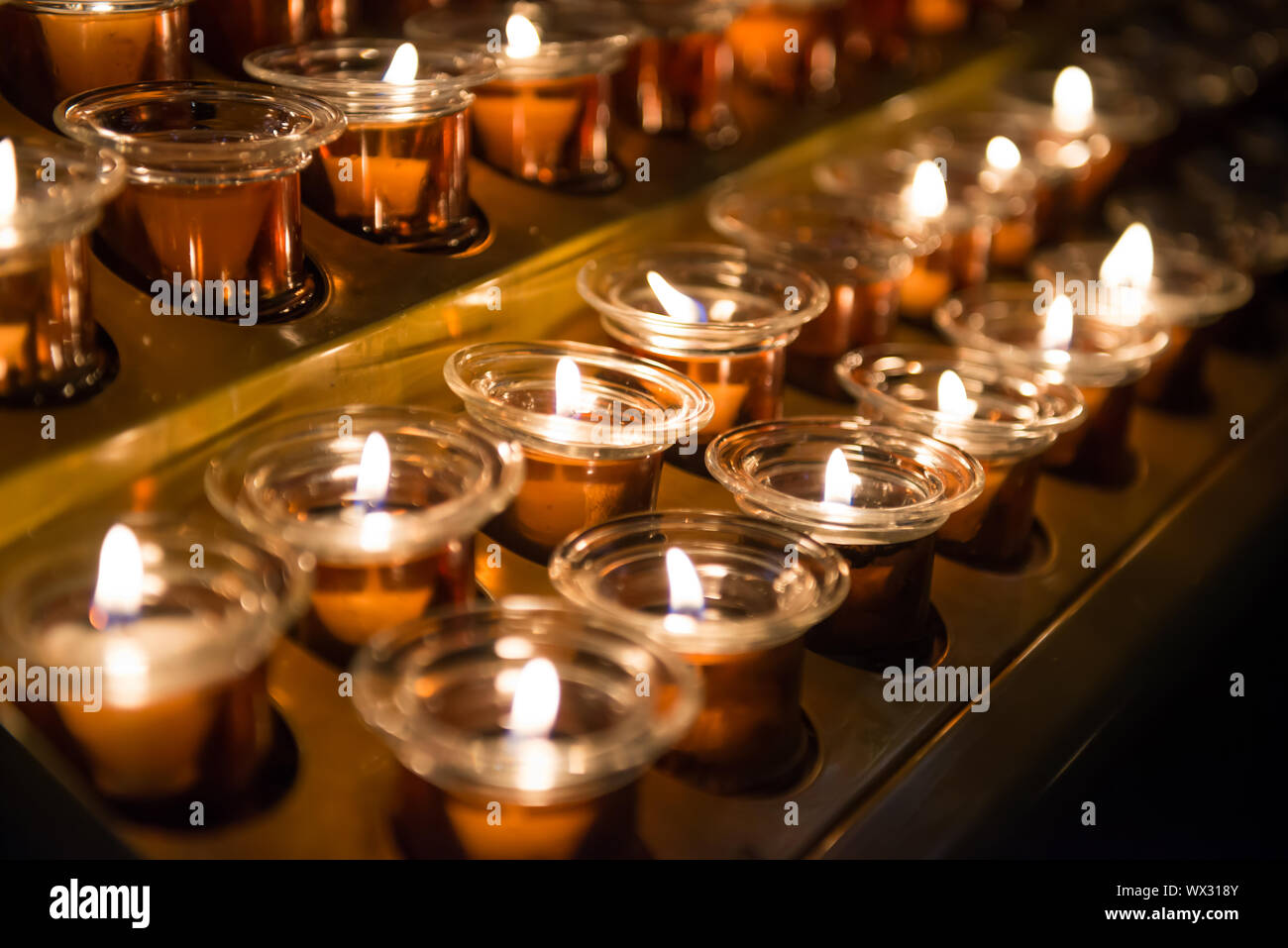 Candle light in the church Stock Photo Alamy