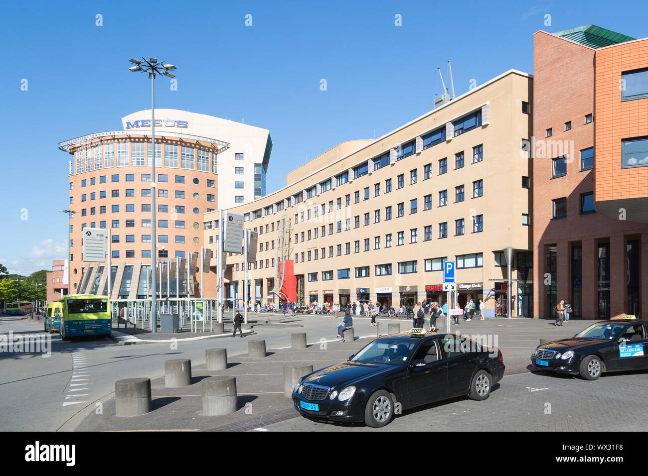 Station square of Amersfoort with taxis and buses , The Netherlands Stock Photo