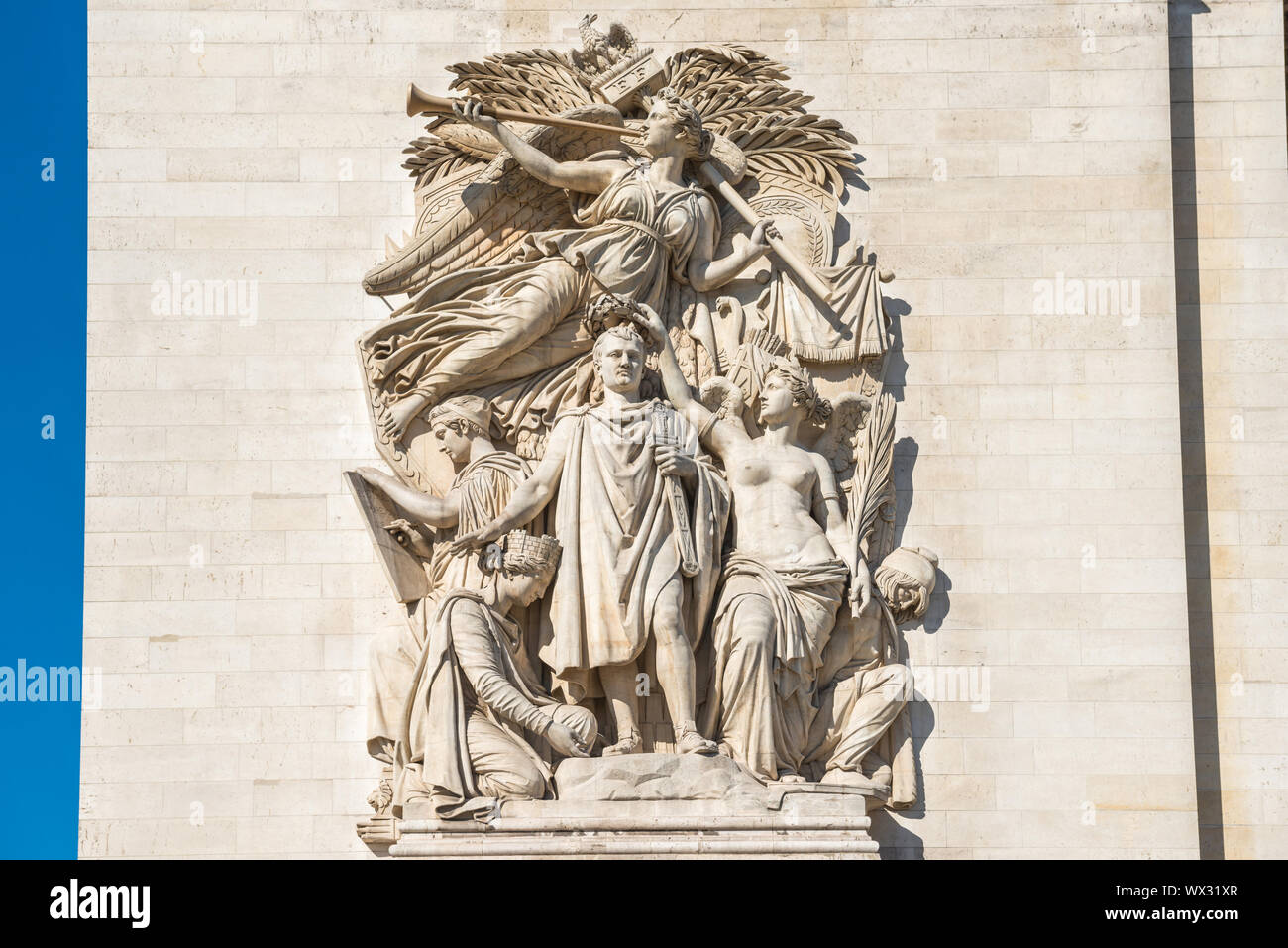 Details of Arc de Triomphe in Paris Stock Photo