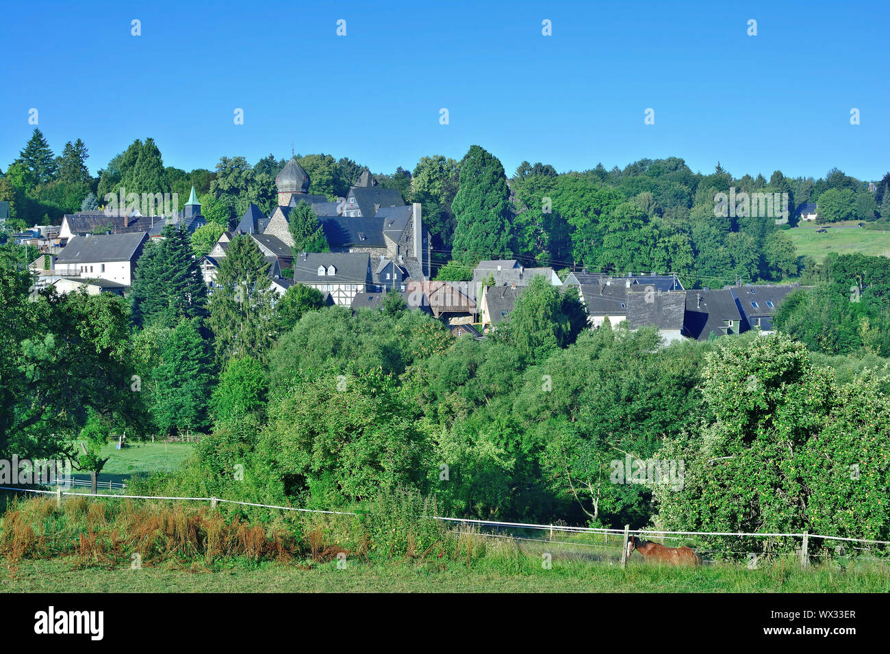 Village of Friedewald in Westerwald,Rhineland-Palatinate,Germany Stock Photo