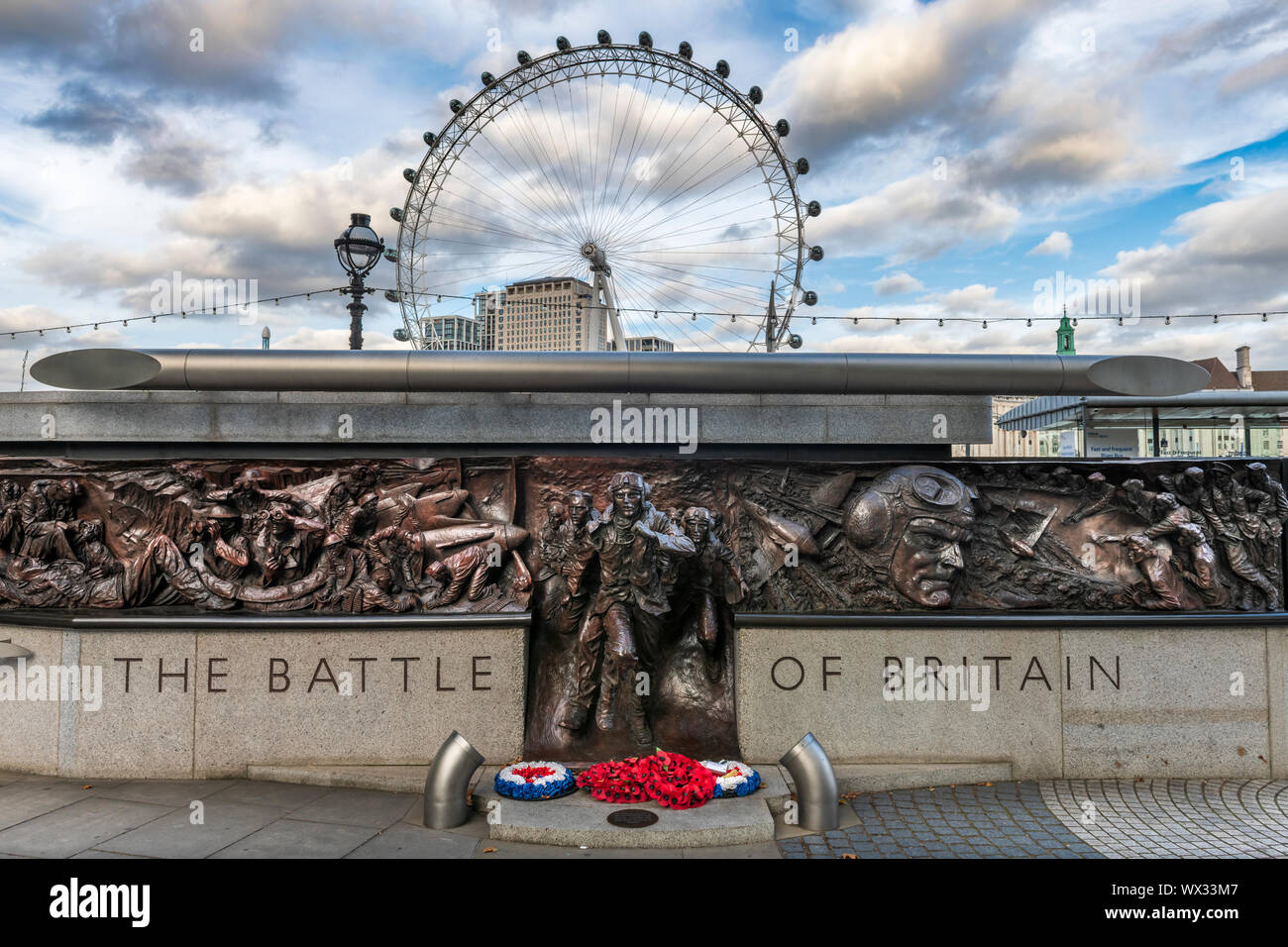 The Battle of Britain Memorial on the Victoria Embankment in central London. Stock Photo