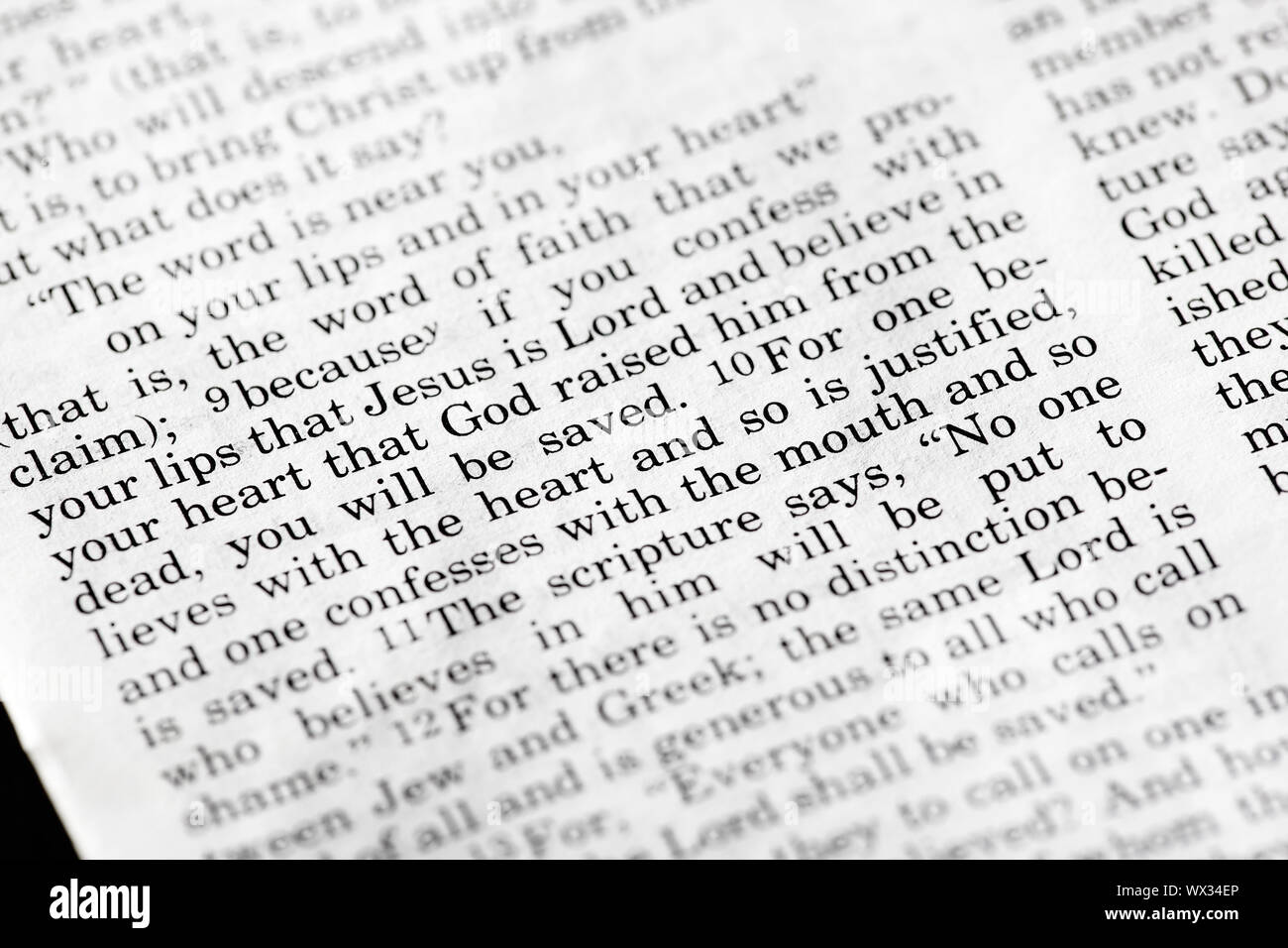 Romans 10:9 - a popular verse in the Christian New Testament Stock ...