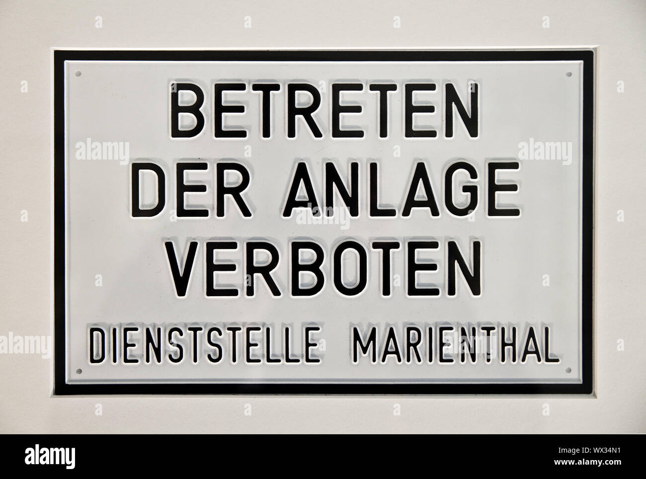 Prohibition sign, Documentation Centre Government Bunker, Bad Neuenahr-Ahrweiler, Germany, Europe Stock Photo