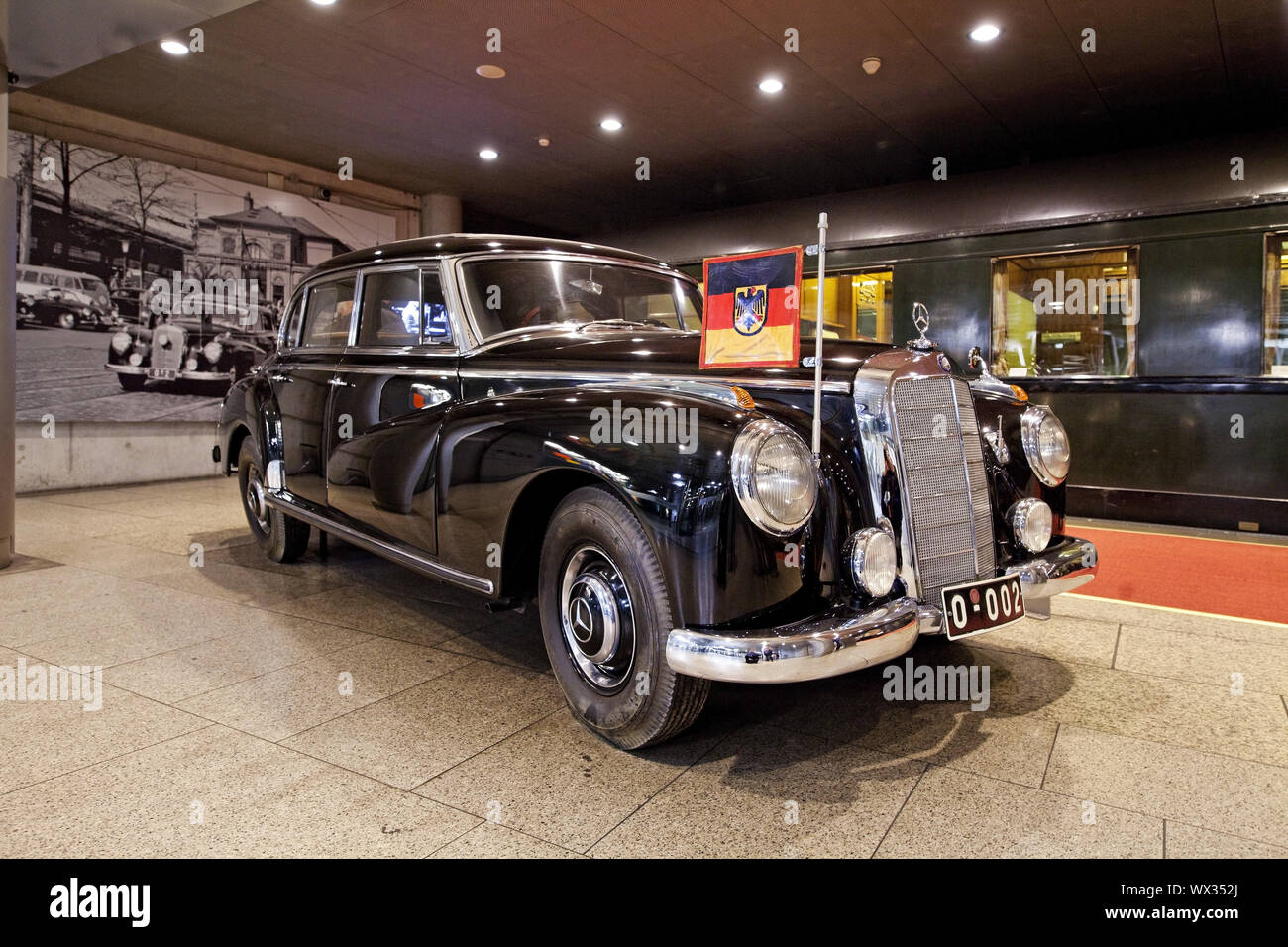 Adenauer's Mercedes 300 with saloon car 10205, House of History, Bonn, Germany, Europe Stock Photo