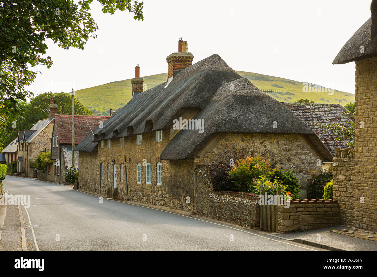 Traditional English houses on the countryside in Dorset, England. Stock Photo