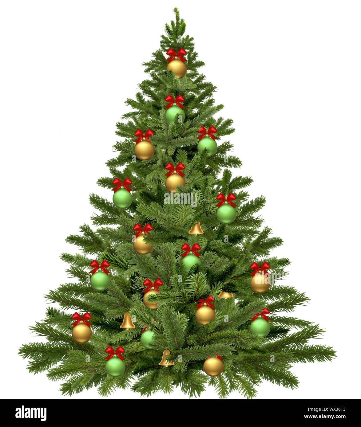 Christmas tree on white background. 3D rendering Stock Photo Alamy