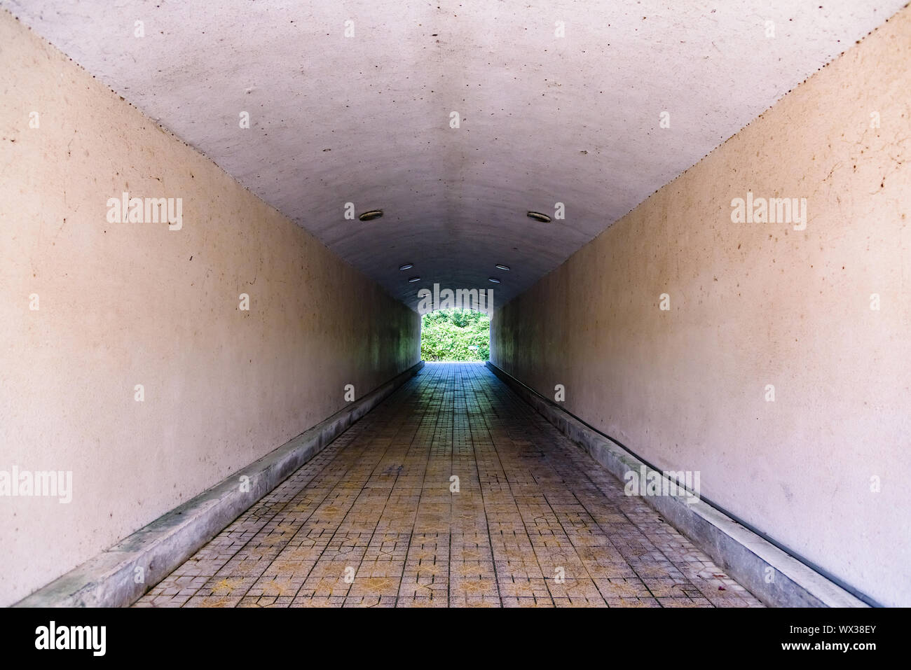 underground pedestrian tunnel Stock Photo