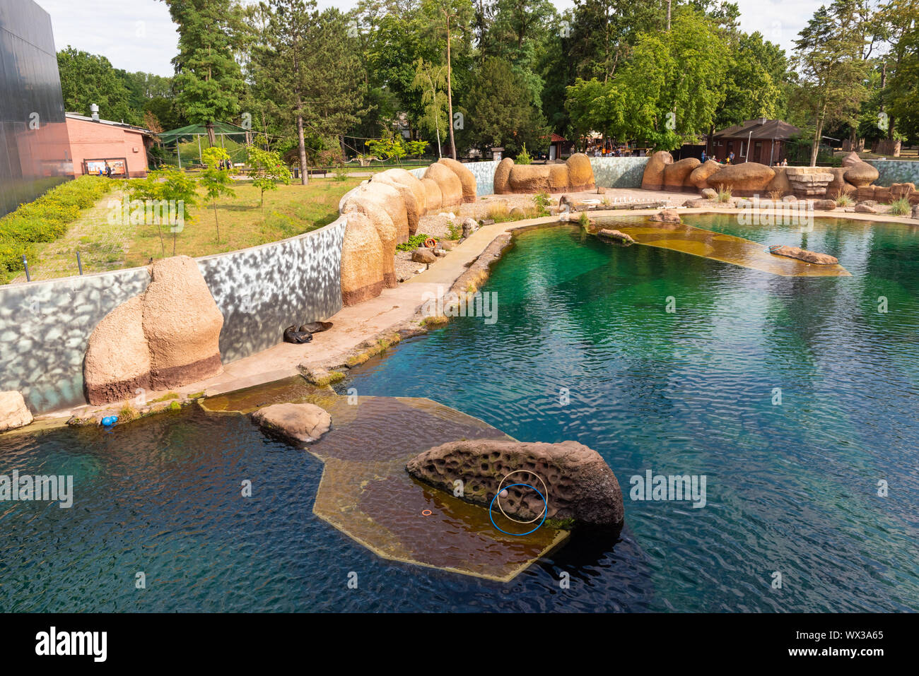 Wroclaw, Poland - July 17, 2019: Exterior of the modern Africarium in Wroclaw Zoo. Stock Photo
