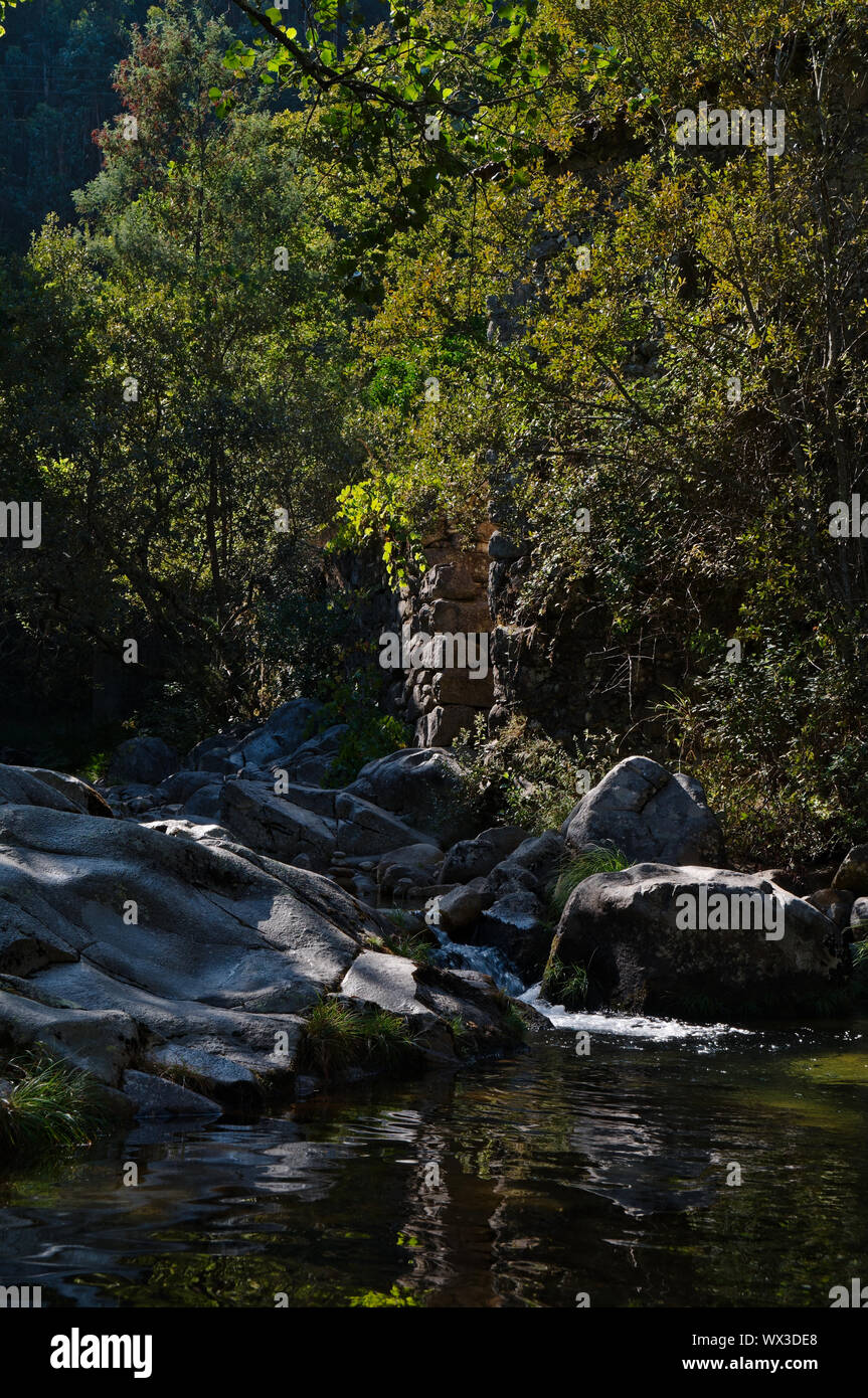 Beautiful Gralheira river scenery in Carvalhais. São Pedro do Sul, Portugal Stock Photo