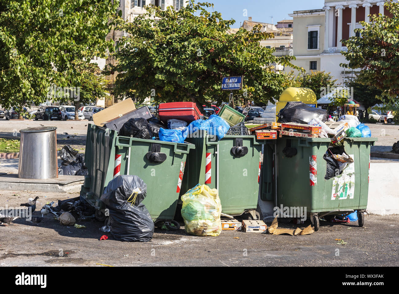 garbage mountains, rubbish, Kerkyra, Corfu, Greece, Europe Stock Photo