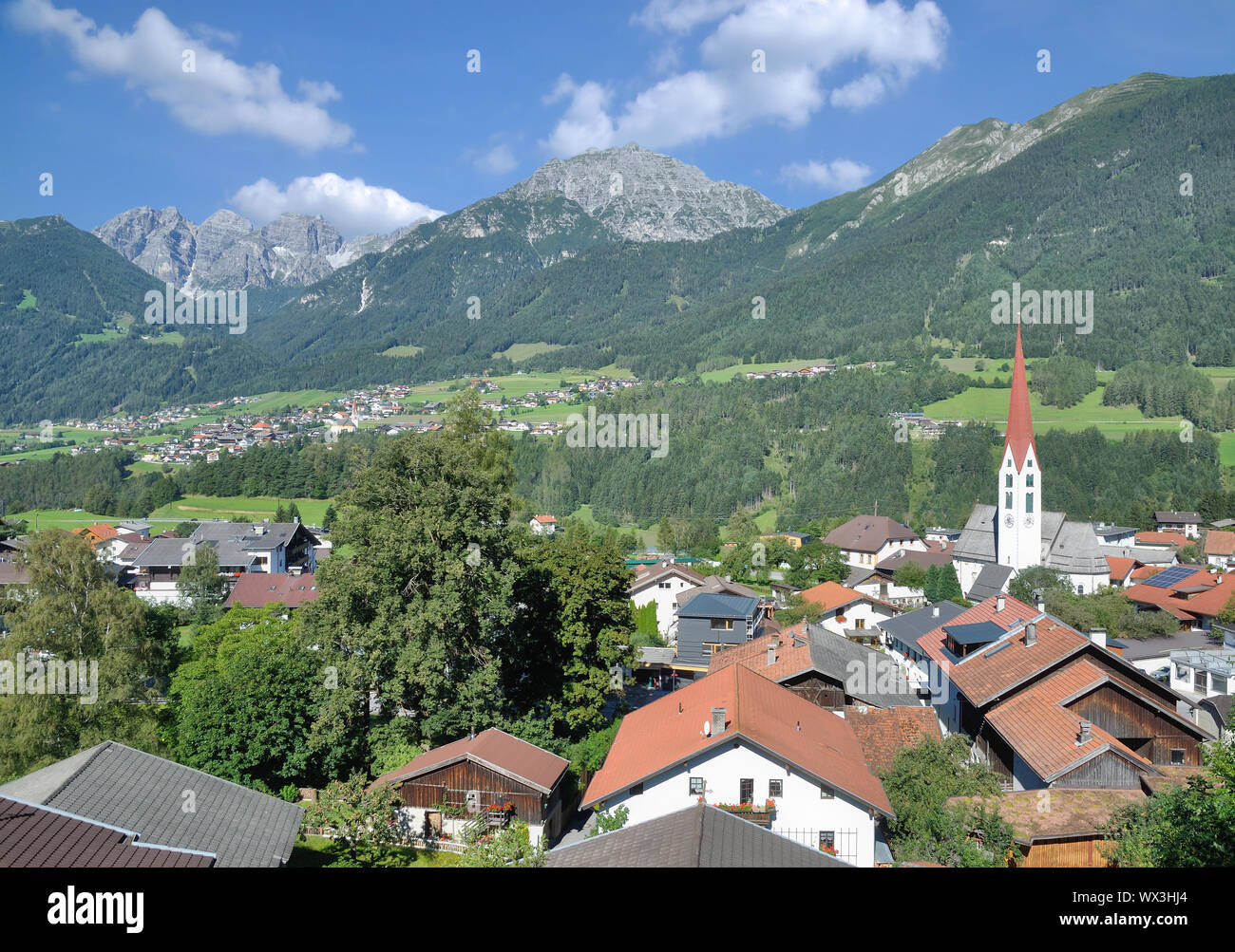 Village of Mieders in Stubaital,Tirol,Austria Stock Photo