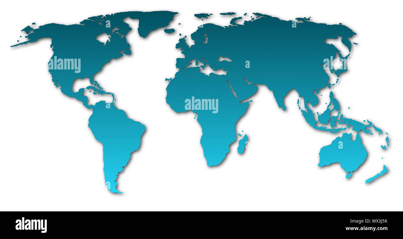 world map  showing global concept on white background Stock Photo