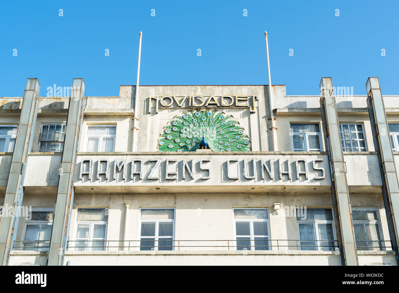 Peafowl at a department store facade in Porto Stock Photo Alamy