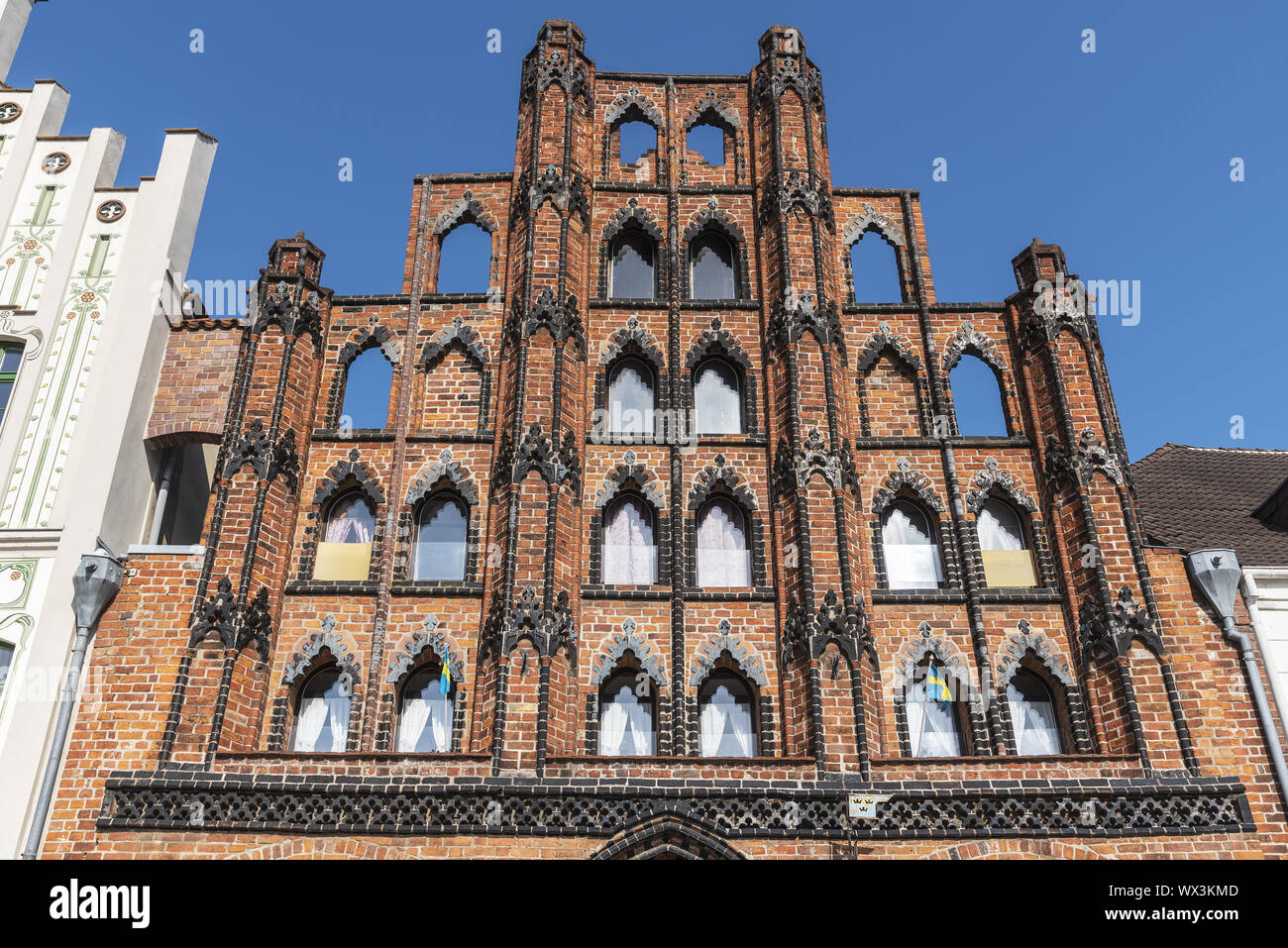 historic buildings, market place, Wismar, Mecklenburg-Western Pomerania, Germany, Europe Stock Photo