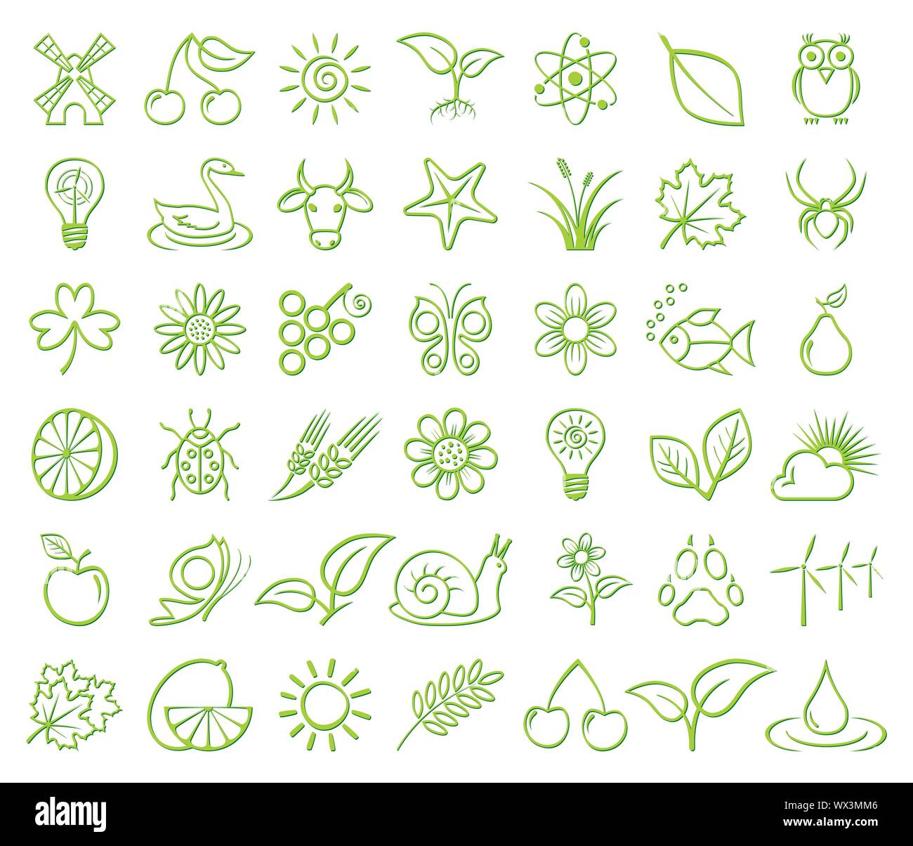 Nature and Environment Icons Stock Vector Image & Art - Alamy