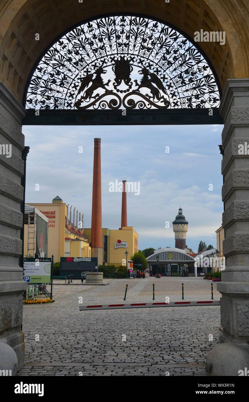 Pilzen (Pilsen), Tschechien: die Prazdroj-Brauerei Stock Photo