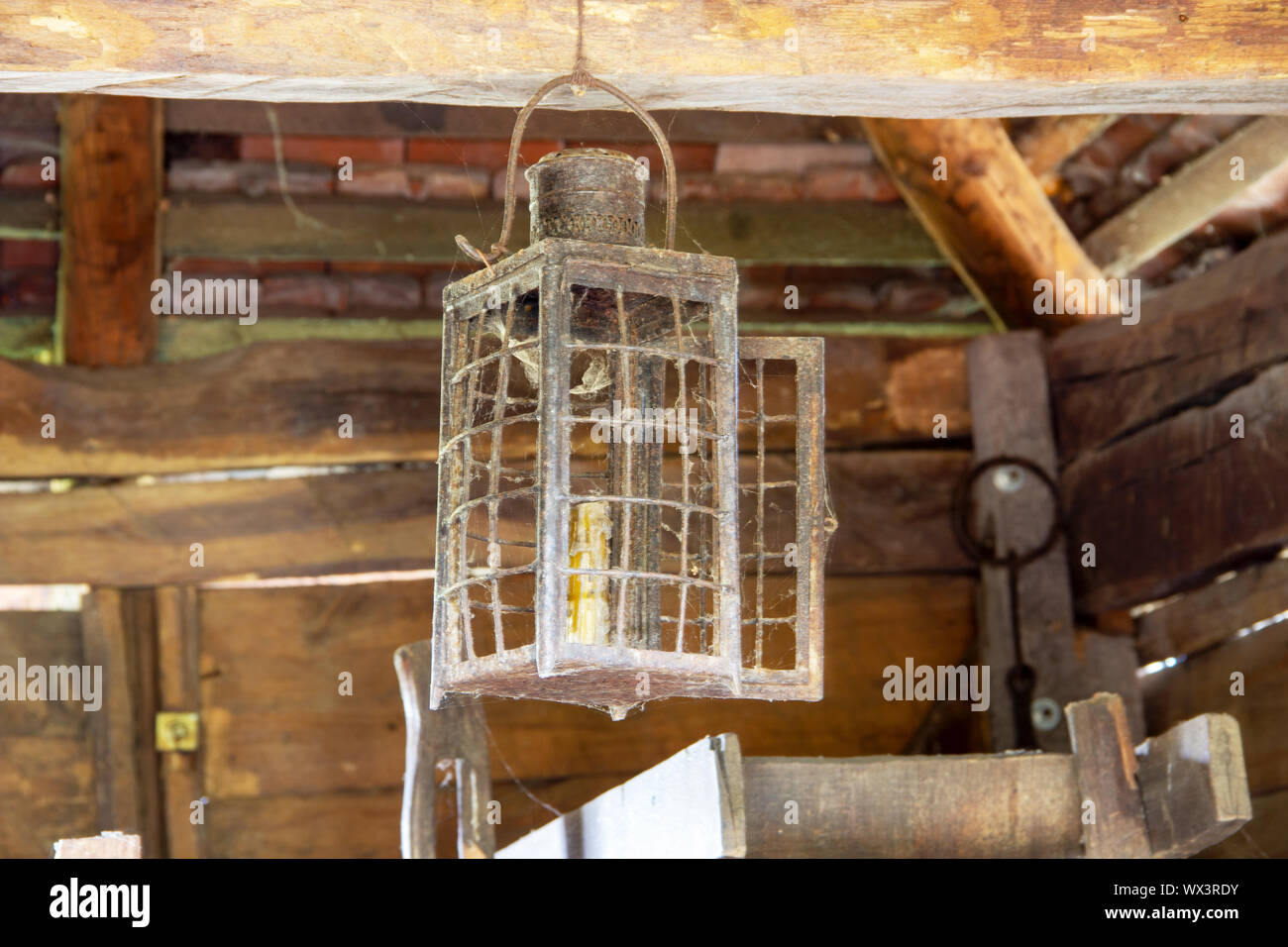 old wax candle lamp Stock Photo Alamy
