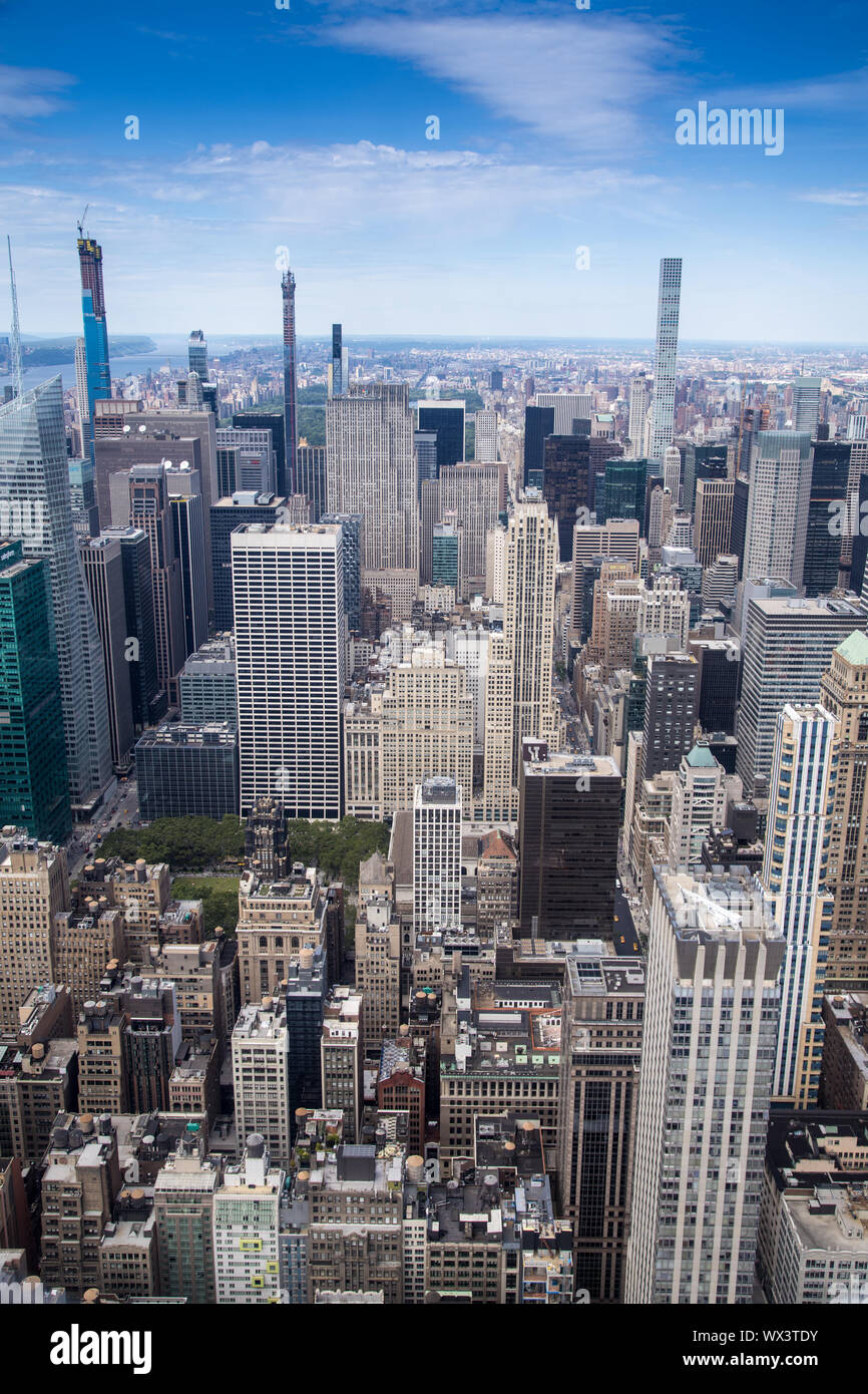 New York, USA - June 15th 2019: New york skyline from Empire State building Stock Photo