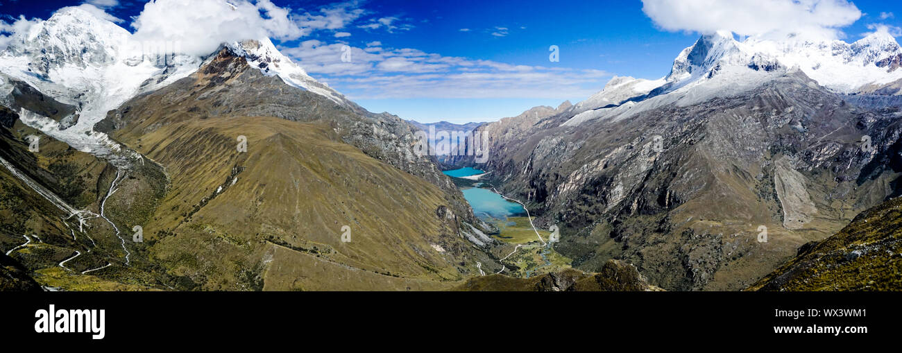 panorama mountain landscape in the Cordillera Blanca of Peru Stock Photo