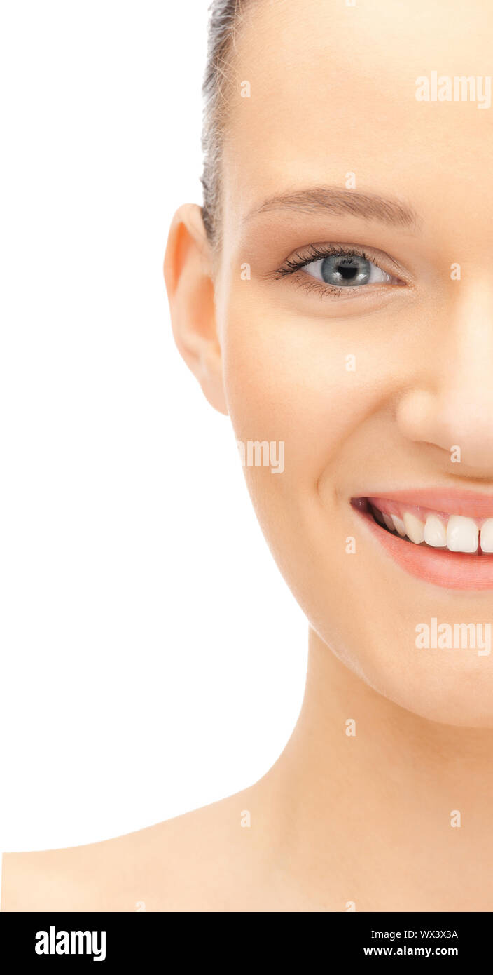 bright closeup portrait picture of beautiful woman Stock Photo - Alamy