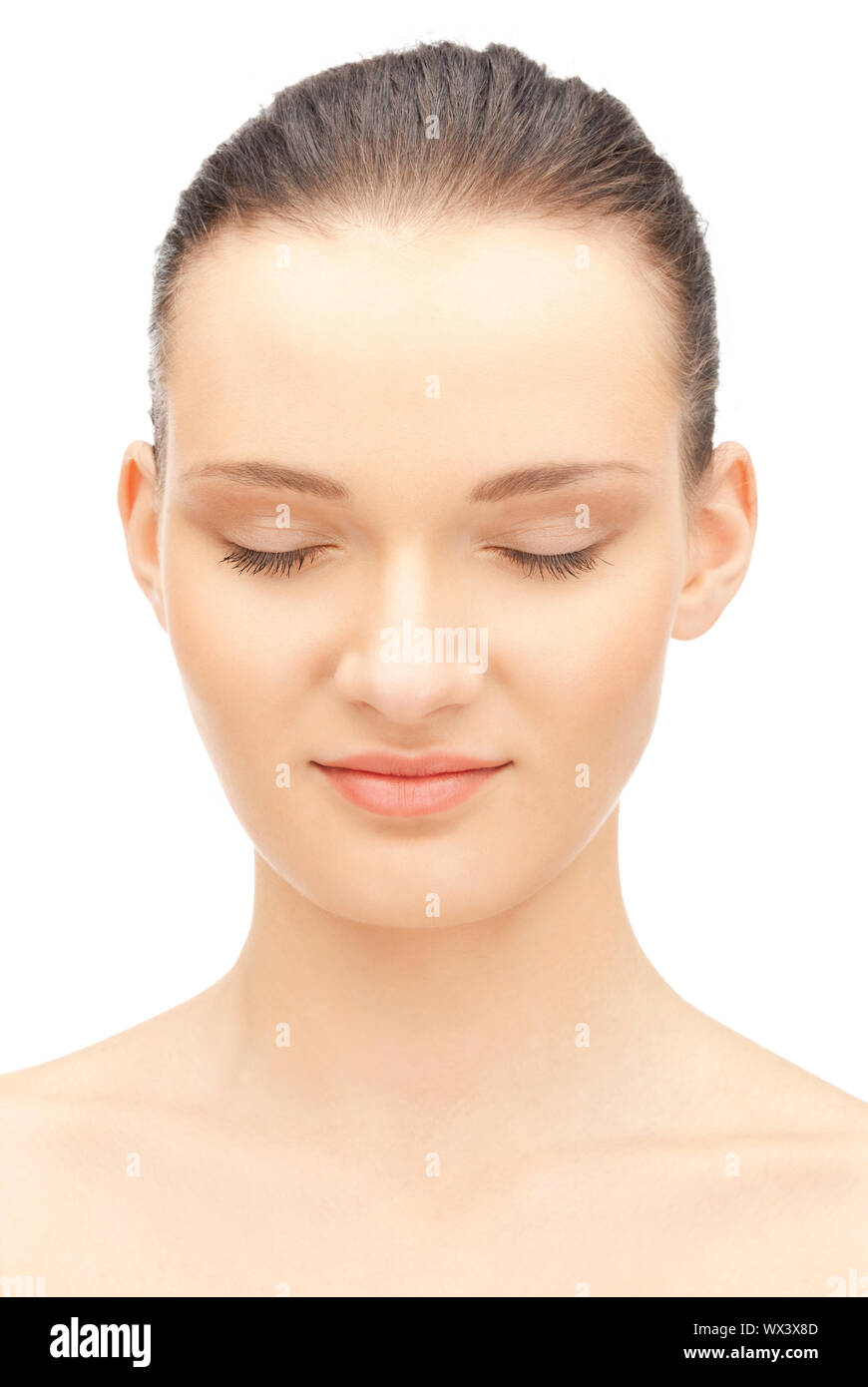 bright closeup portrait picture of beautiful woman Stock Photo - Alamy