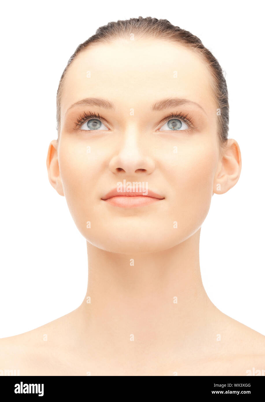 bright closeup portrait picture of beautiful woman Stock Photo - Alamy