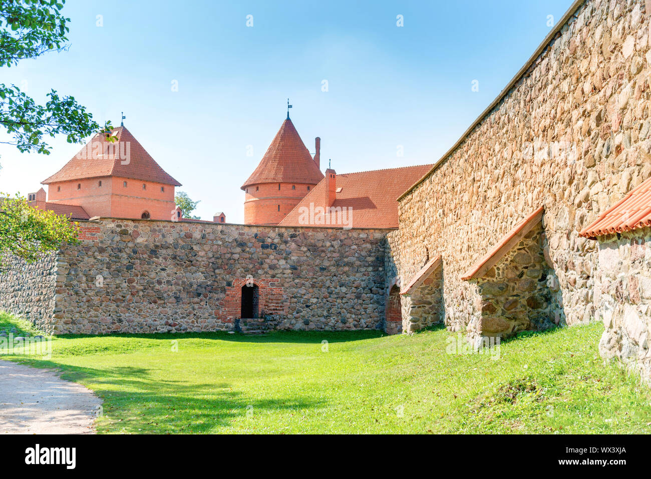 Trakai castle with brick walls Stock Photo