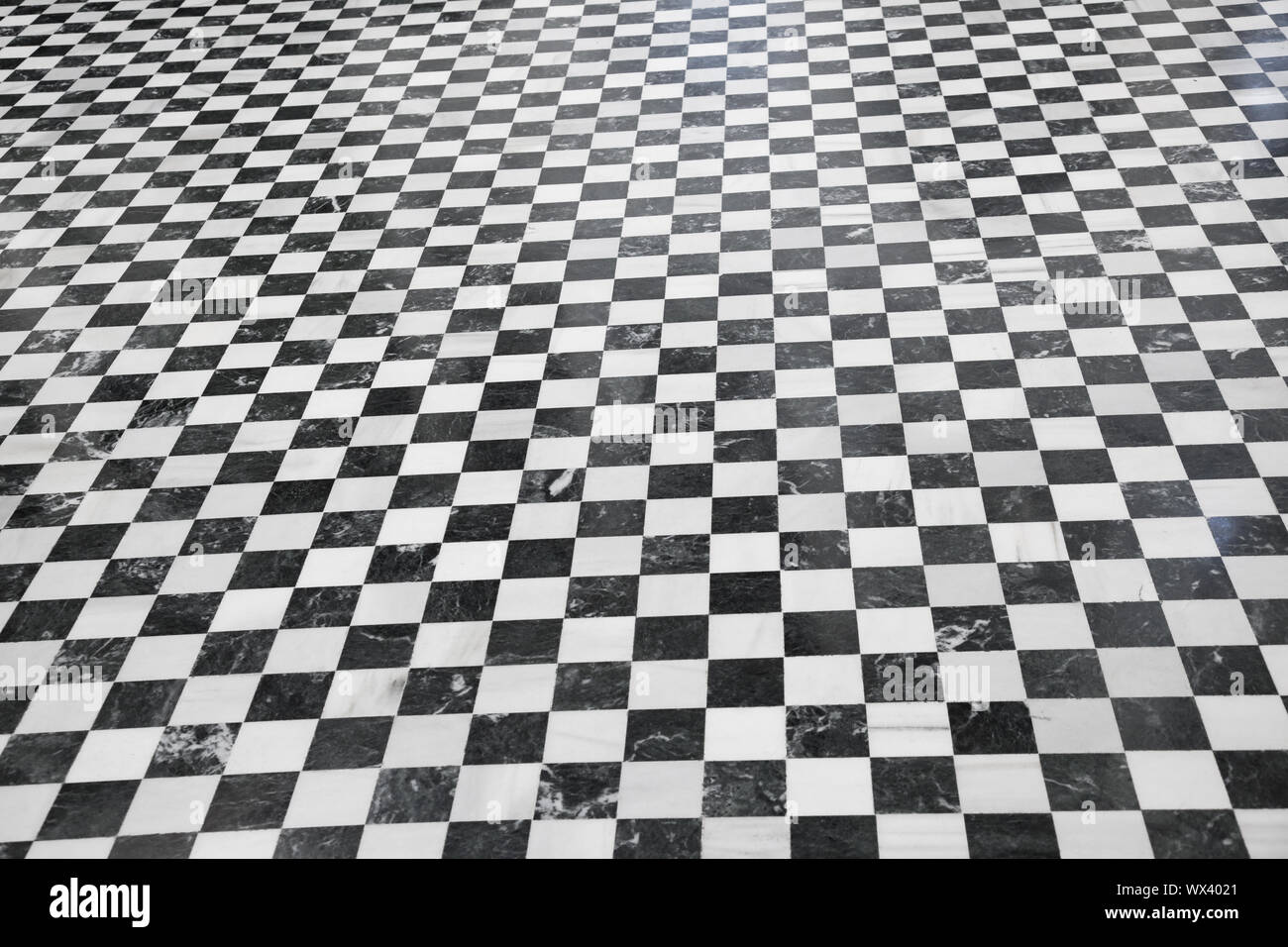 Beautiful floor tiles in checkerboard pattern Stock Photo