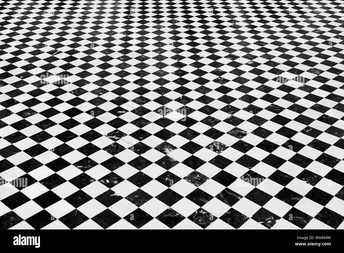Beautiful floor tiles in checkerboard pattern Stock Photo
