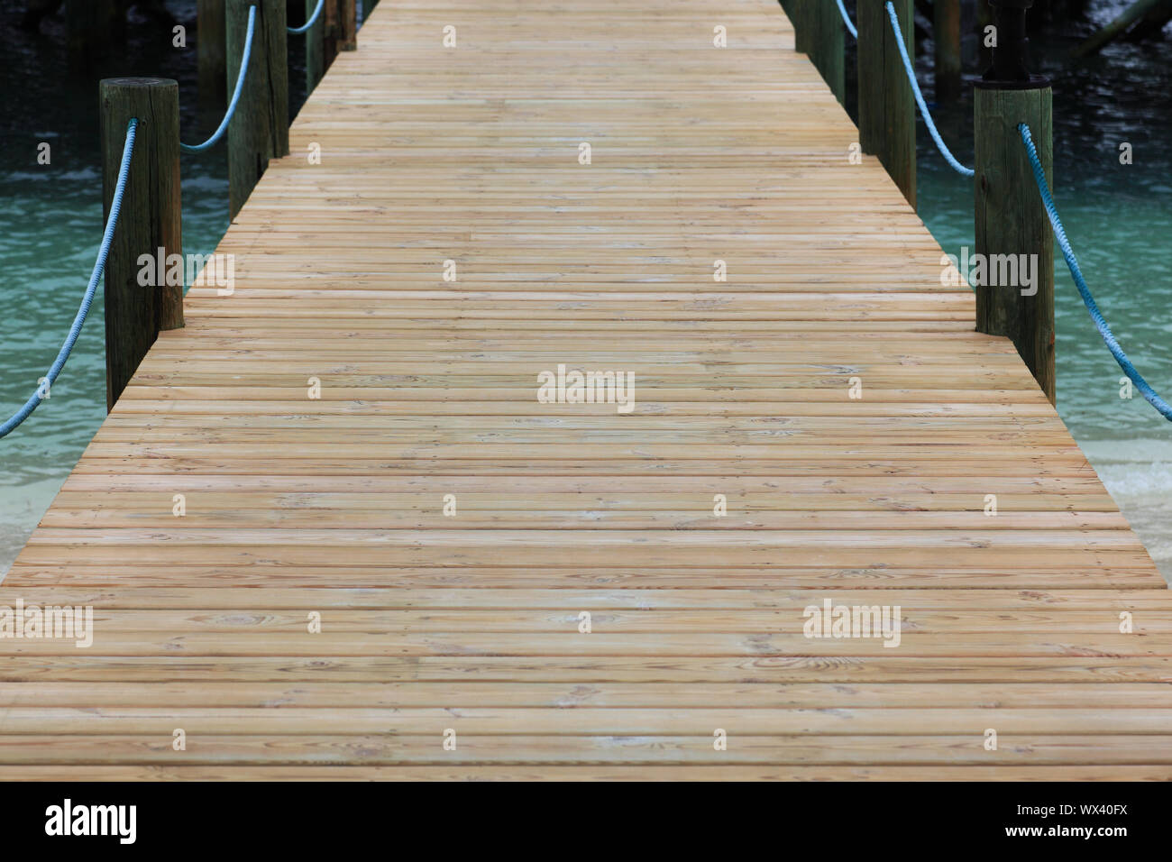 Beautiful wooden pier on the sea Stock Photo