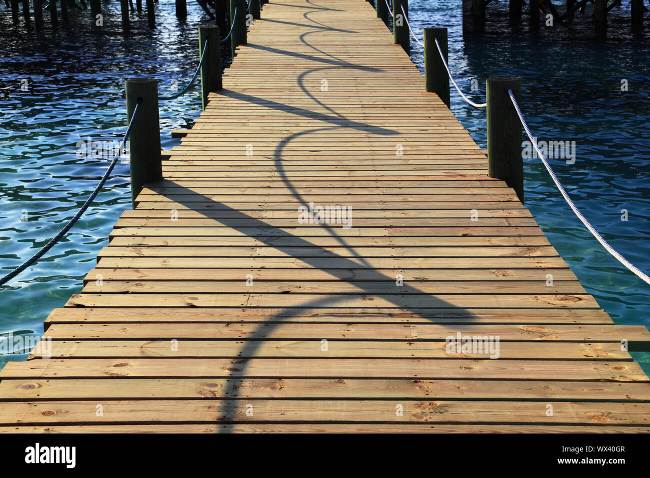 Beautiful wooden pier on the sea Stock Photo