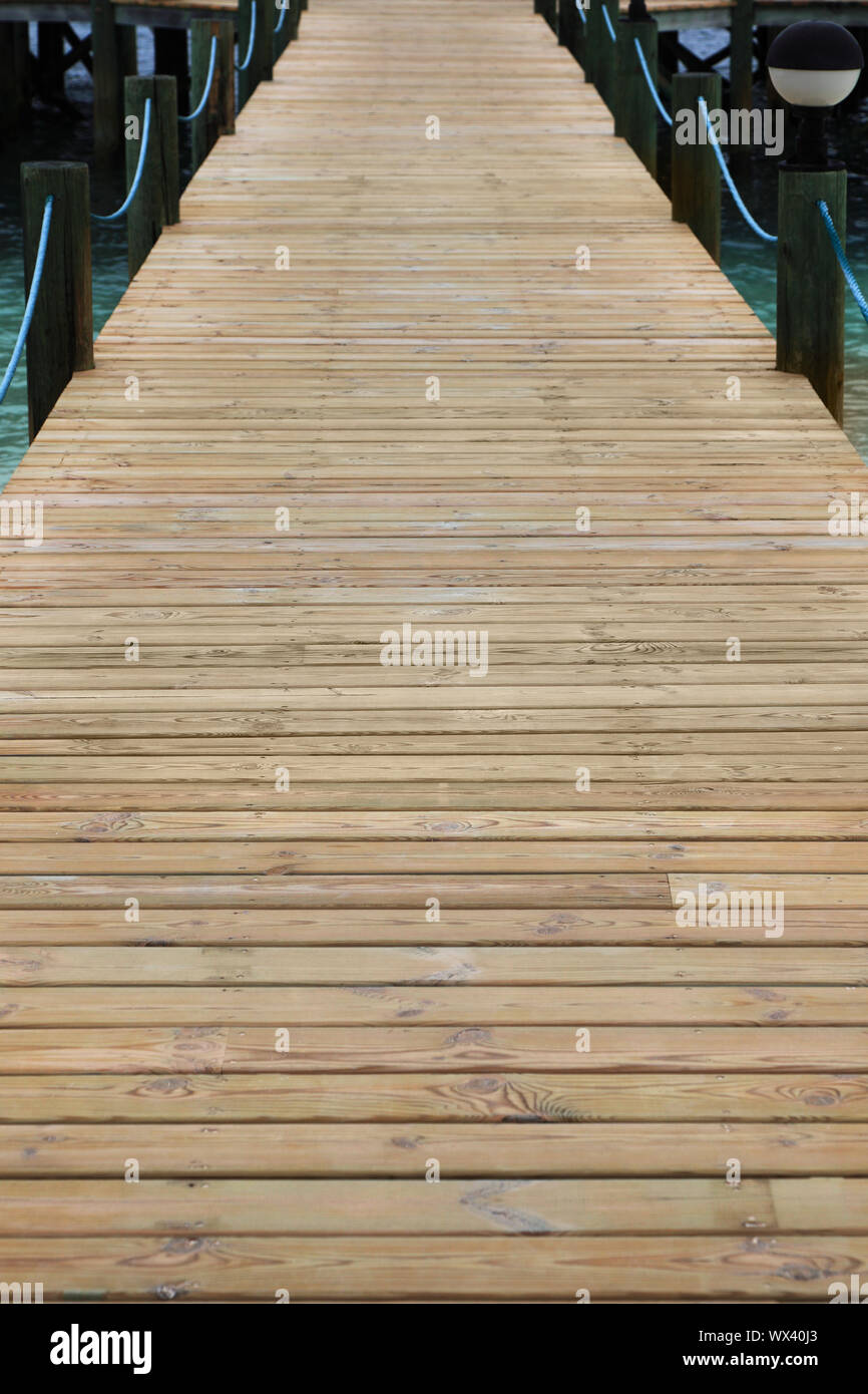 Beautiful wooden pier on the sea Stock Photo