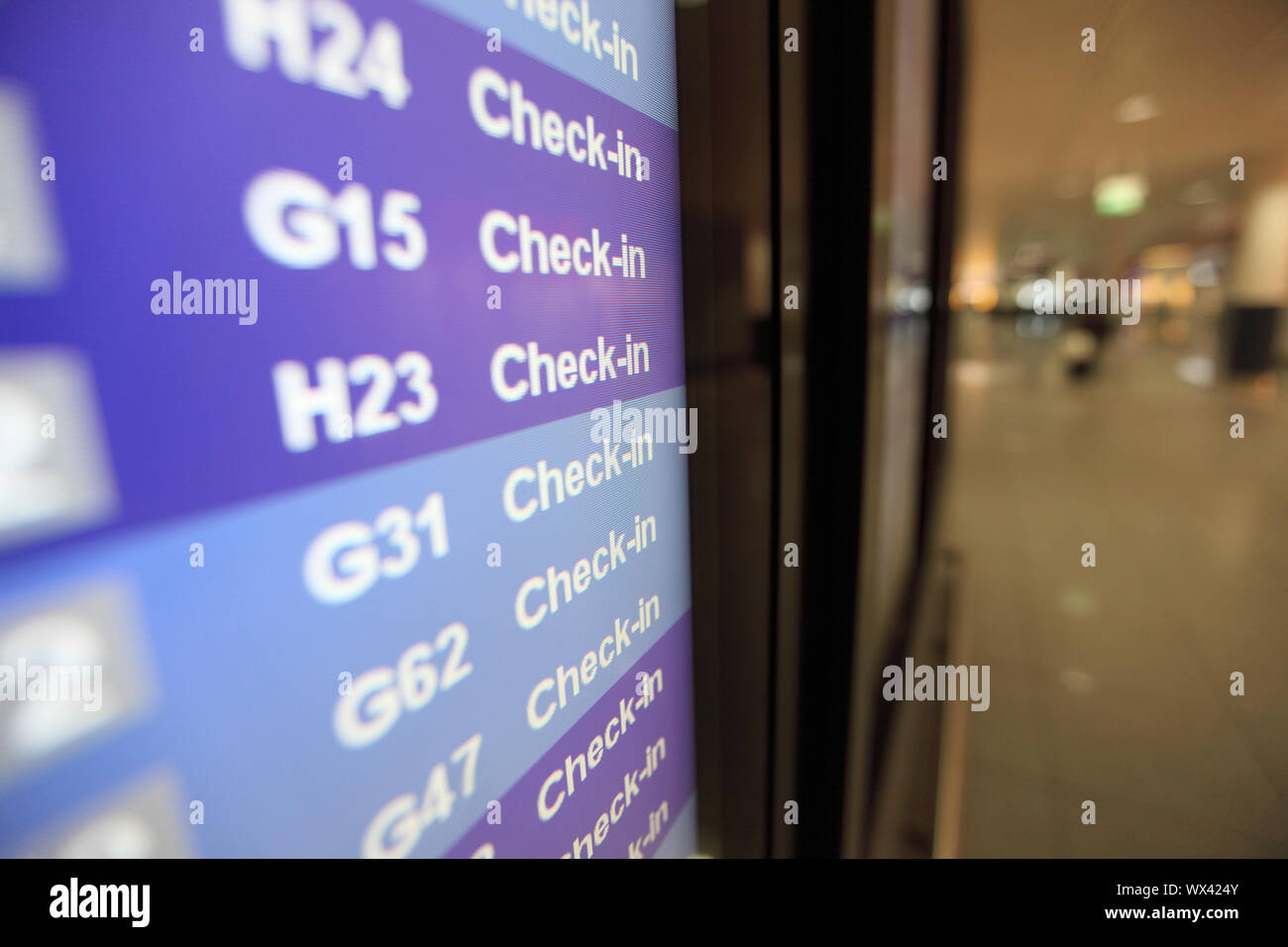 check in desk in airport Stock Photo Alamy