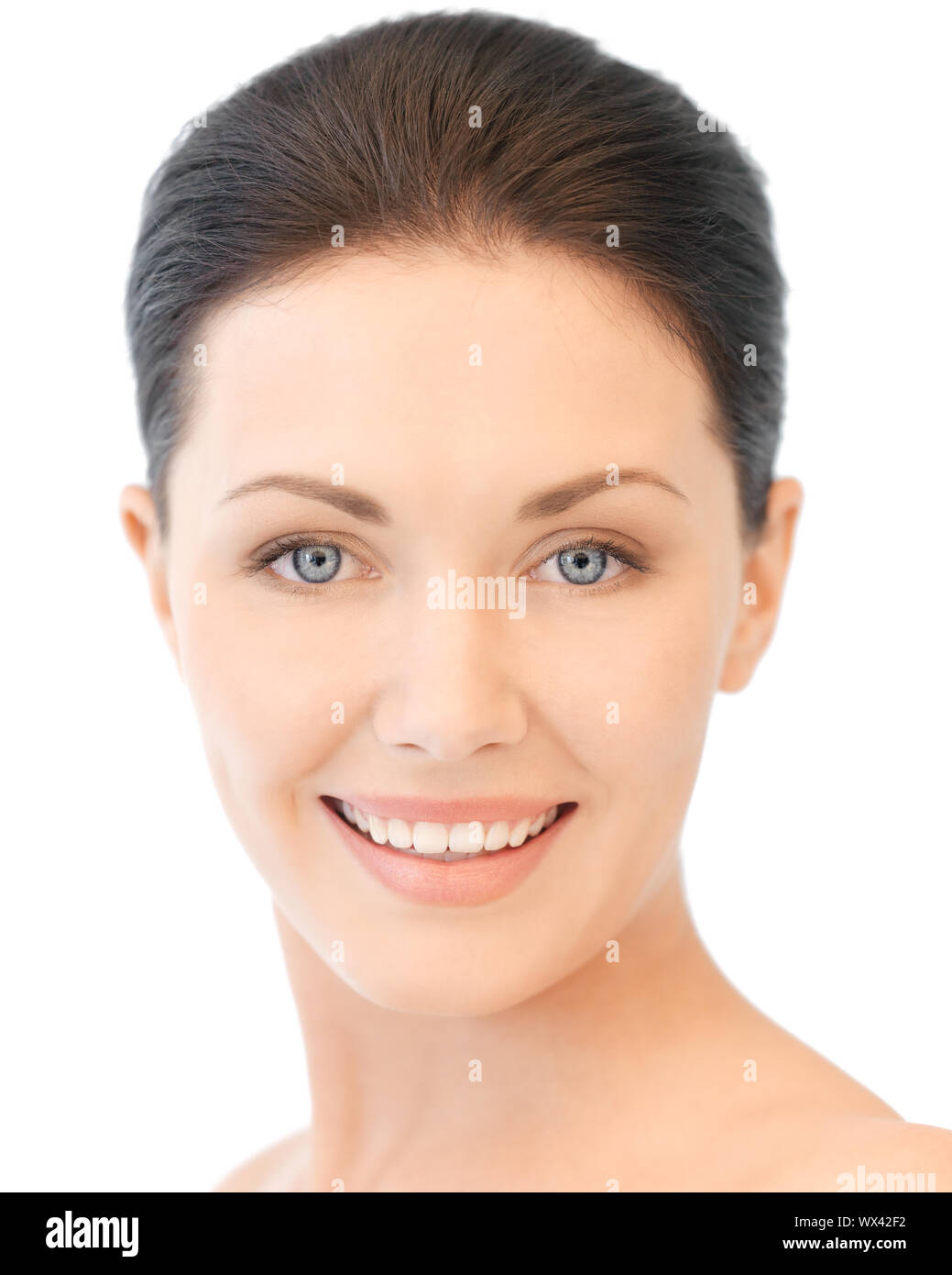 bright closeup portrait picture of beautiful woman Stock Photo - Alamy
