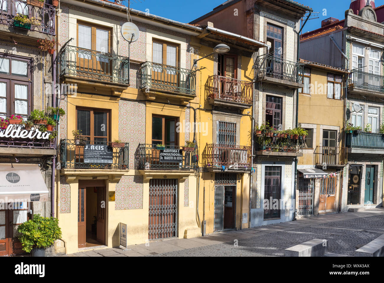 Typical old townhouse of Portuguese architectural style in Porto Stock