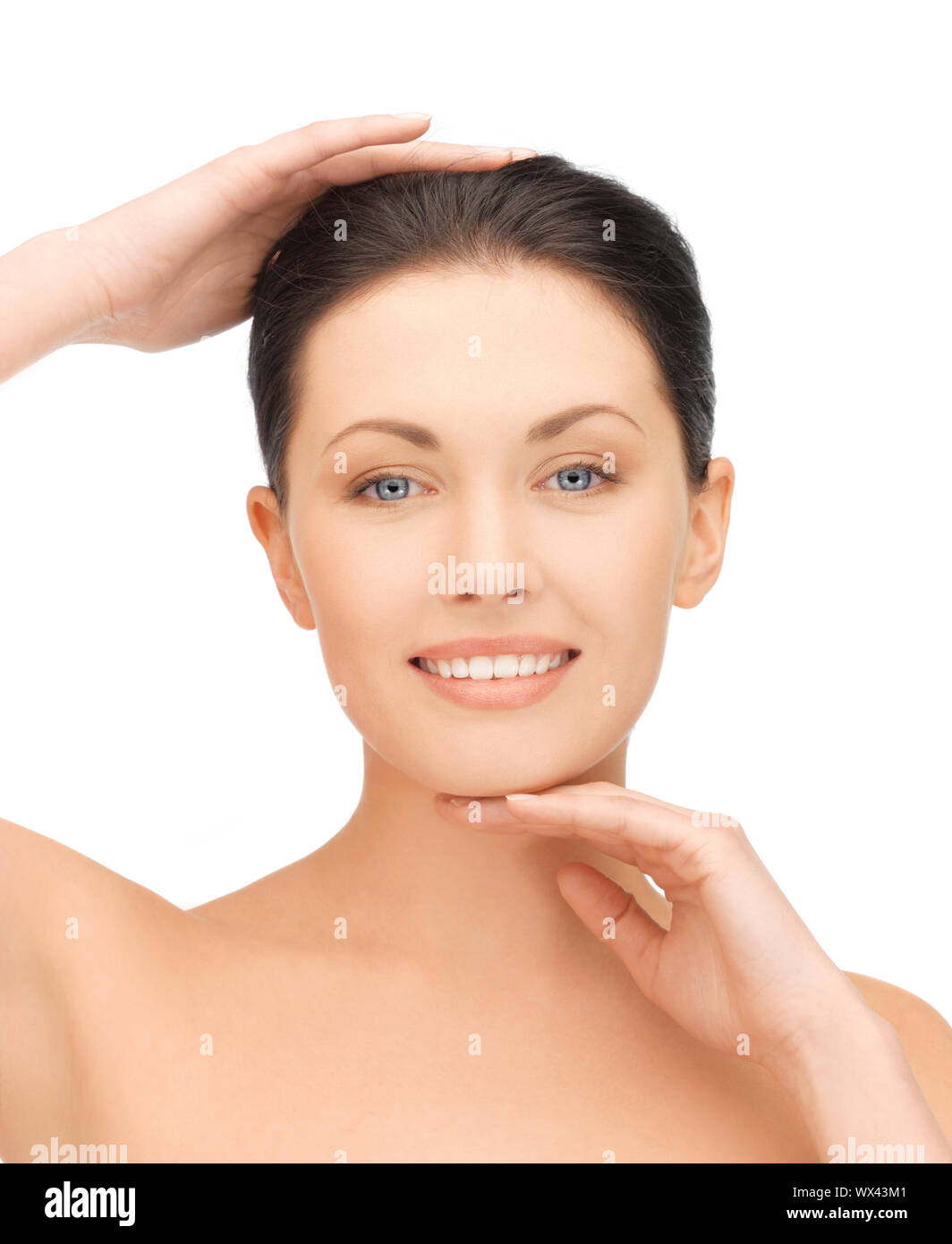 bright closeup portrait picture of beautiful woman Stock Photo - Alamy